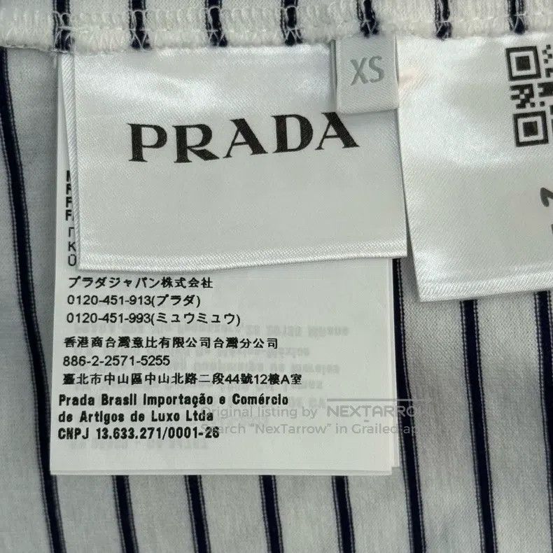 Prada Prada White striped patch letter triangle label short slee Size US XS / EU 42 / 0 - 6 Thumbnail