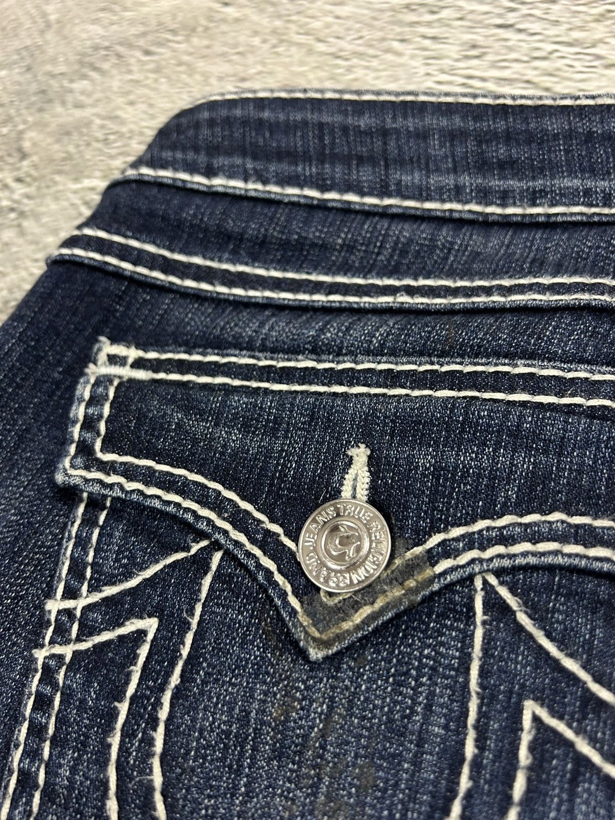 True Religion True Religion jeans flared vintage navy blue Billy white Size 30" / US 8 / IT 44 - 4 Thumbnail