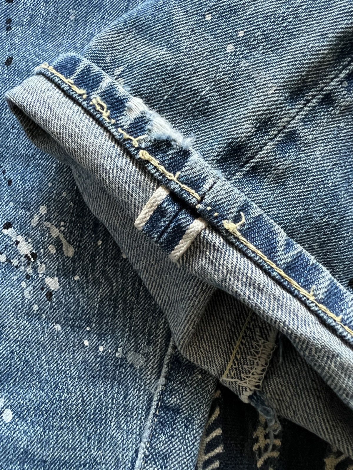 Japanese Brand Selvedge Denim Dirty Painting Jeans Celine RRL Visvim Size US 30 / EU 46 - 11 Thumbnail