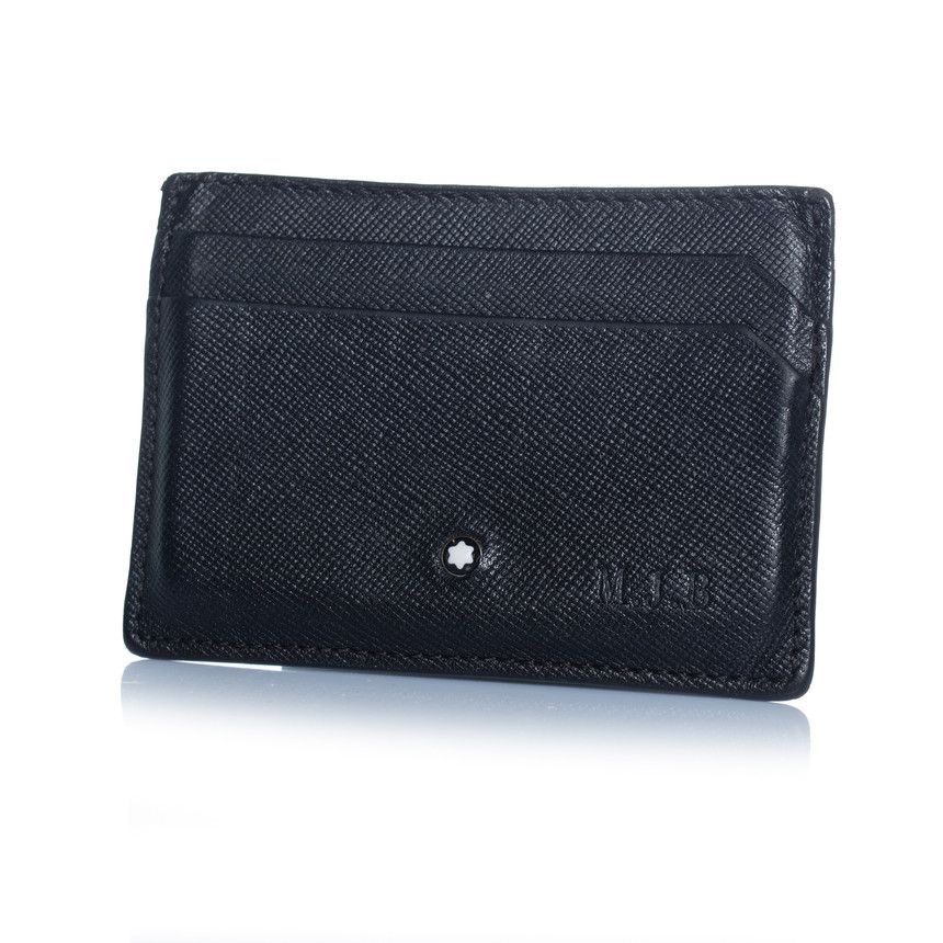 Montblanc Montblanc, structured leather card holder in black Size ONE SIZE - 1 Thumbnail