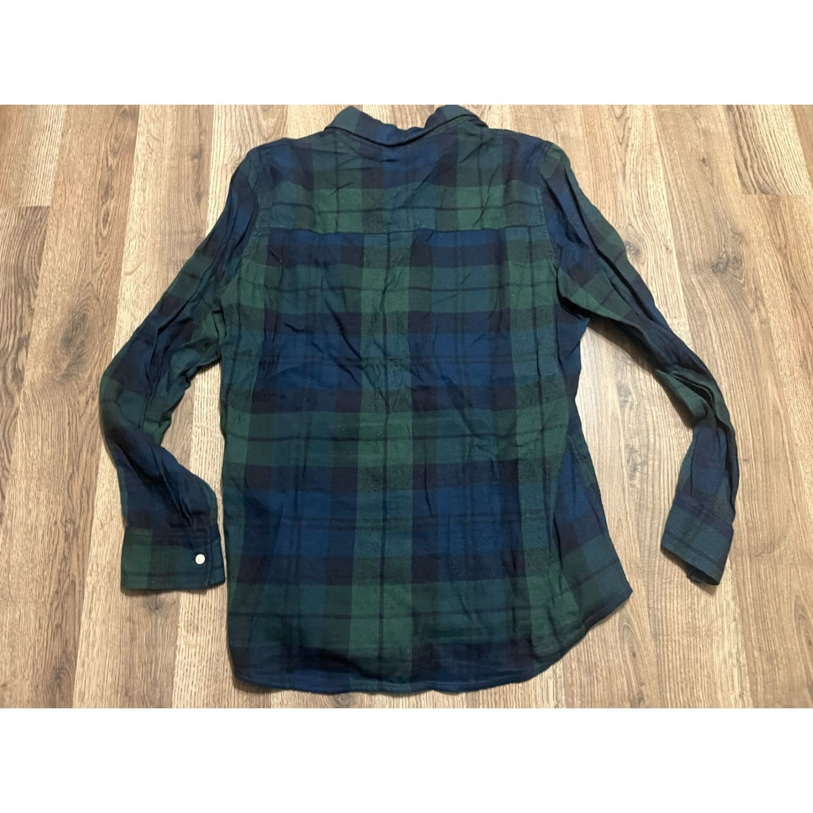 Gap Gap Shirt Women's Size Medium Green Black Plaid Button Up Long Sleeve - Casual Modern Button-Up Womens M Green Plaid Long Sleeve Shirt Size M / US 6-8 / IT 42-44 - 2 Thumbnail