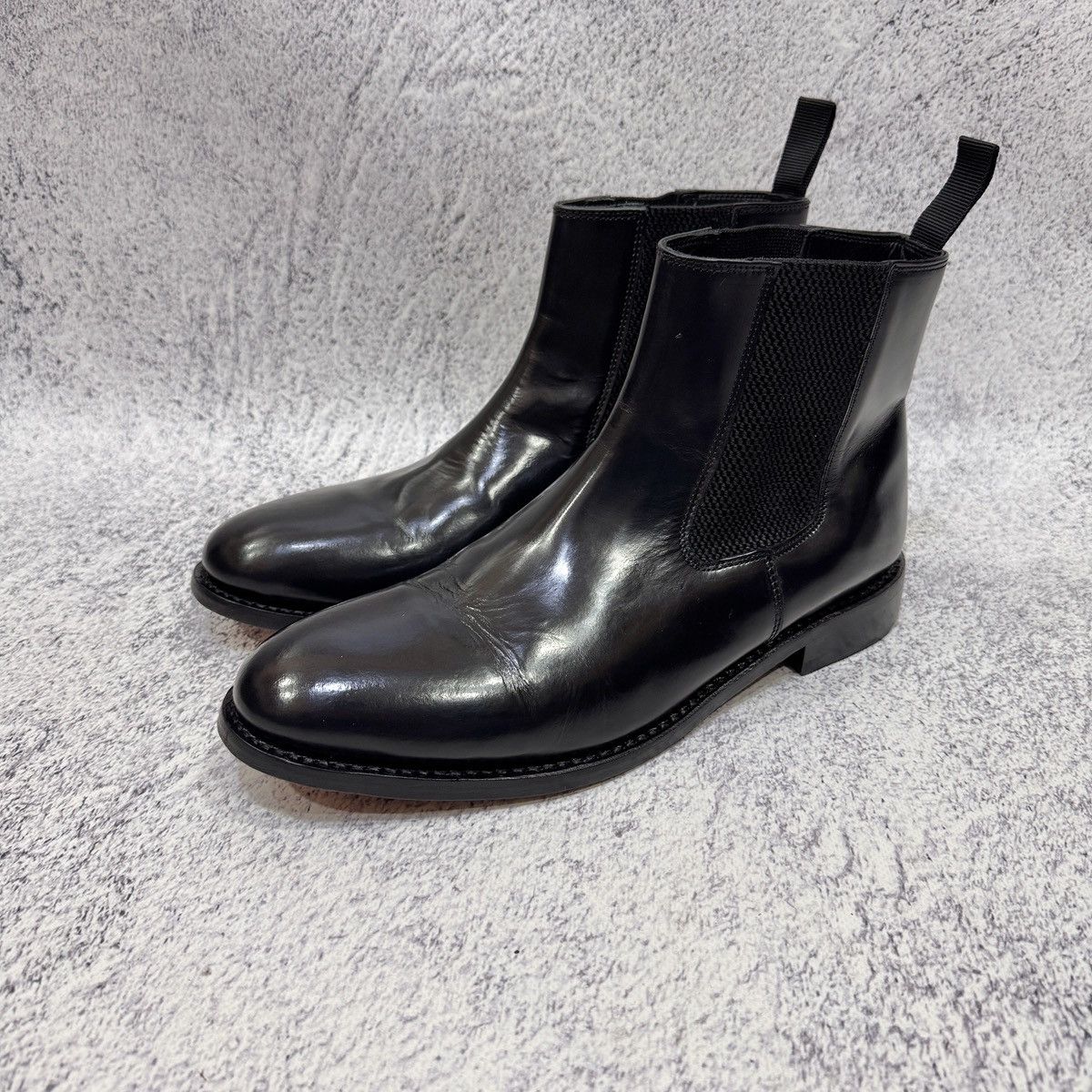 Handmade Samuel Windsor Black Welted Chelsea Boots UK11 US12 EU45 Size US 12 / EU 45 - 1 Thumbnail