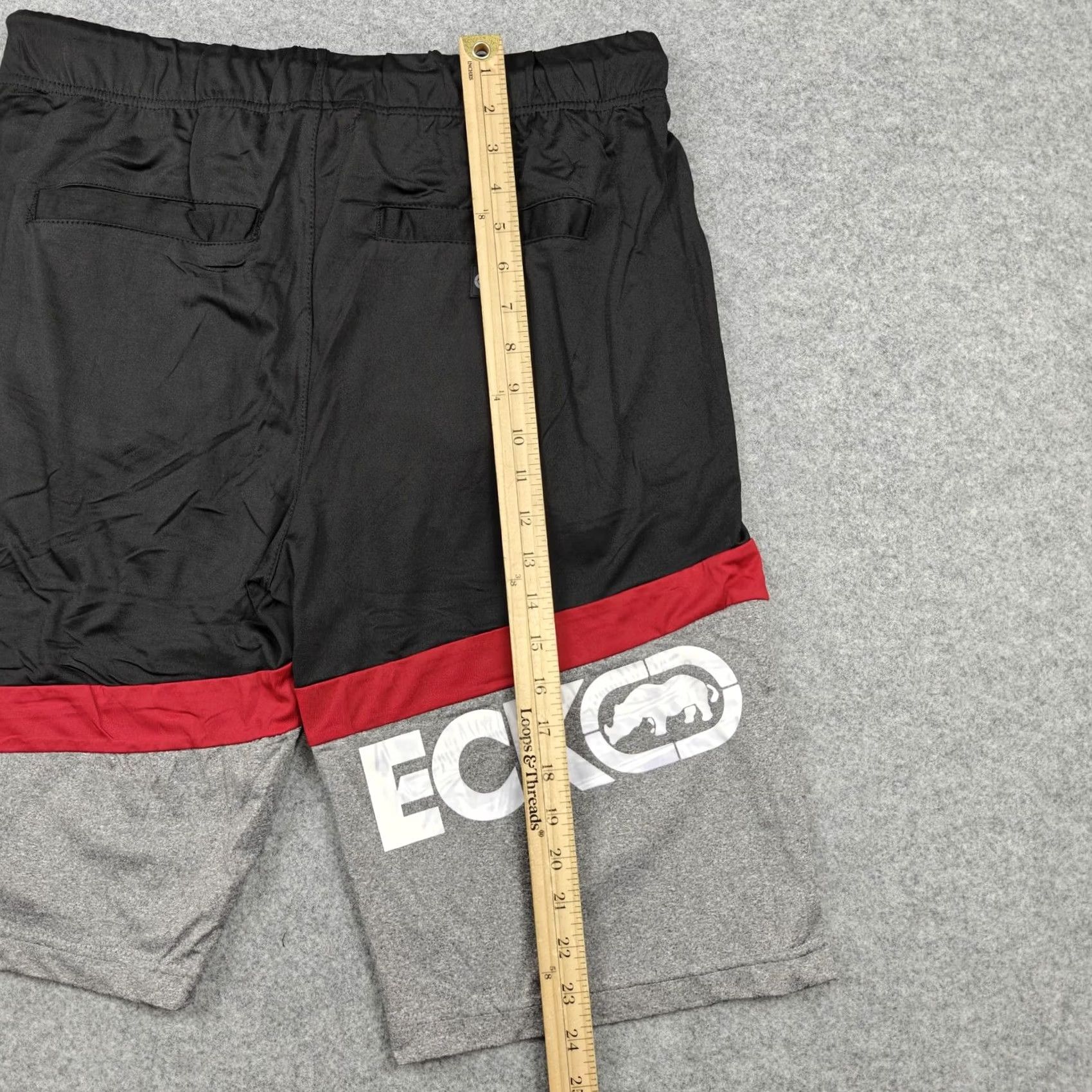 Ecko Unltd. Ecko Unltd Shorts Mens Medium Black Gray Colorblock Drawstring Pockets Shorts Size US 31 - 7 Thumbnail