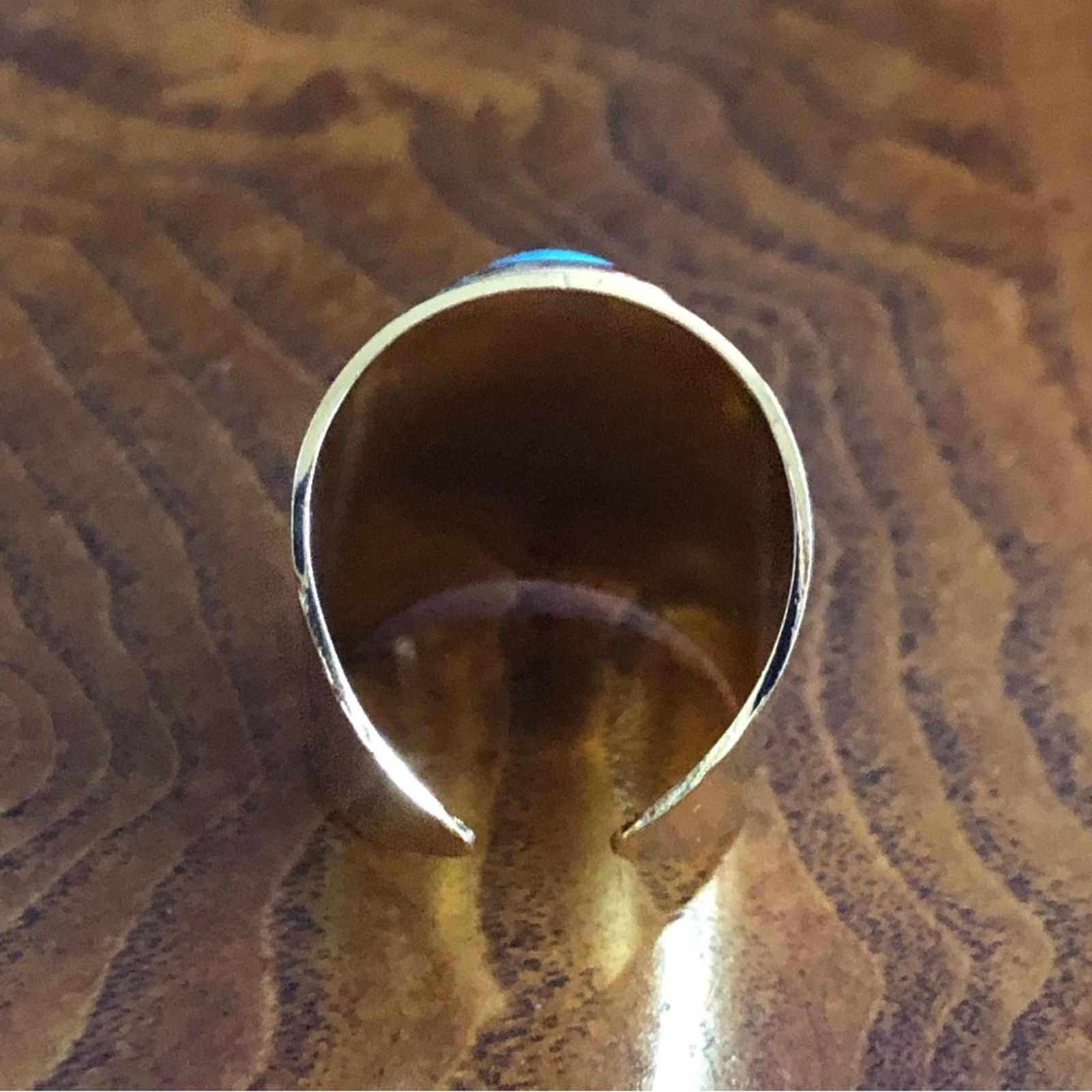Jewelry Wide gold band duo howlite opalite cabochon ring Size ONE SIZE - 3 Thumbnail