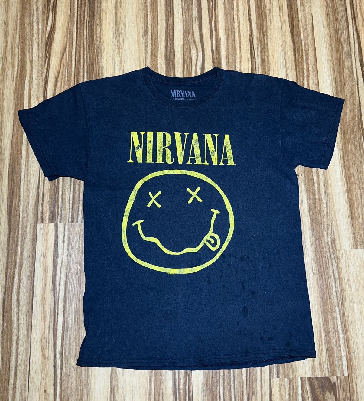 Nirvana Black T-Shirt with Yellow Nirvana print Size US L / EU 52-54 / 3 - 1 Thumbnail