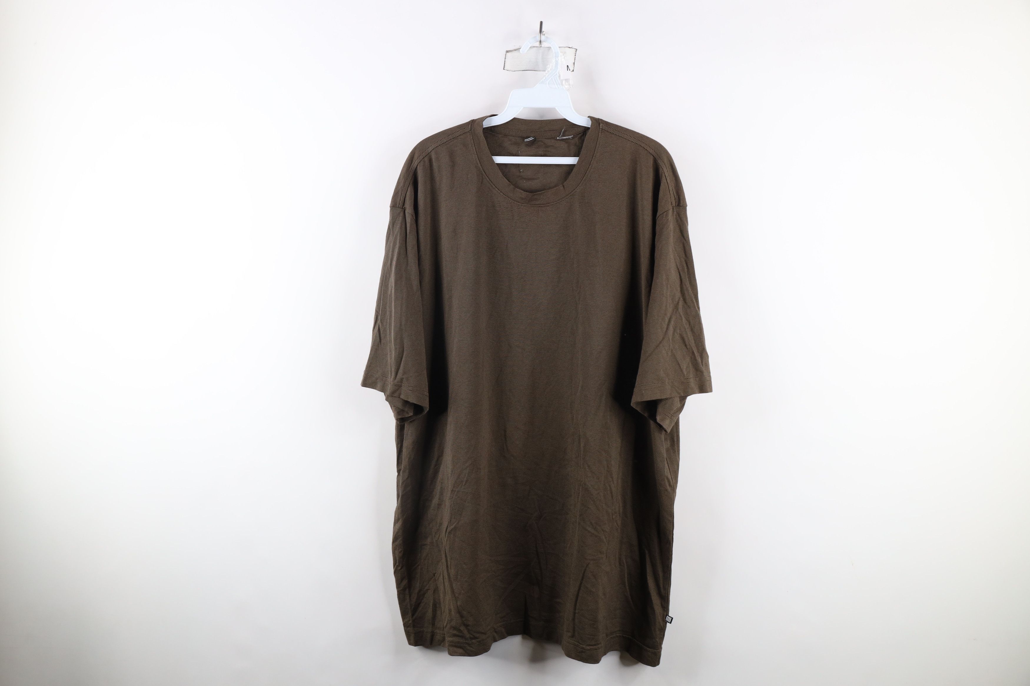 Vintage Vintage 90s Streetwear Striped Short Sleeve T-Shirt Brown Size US XL / EU 56 / 4 - 1 Thumbnail