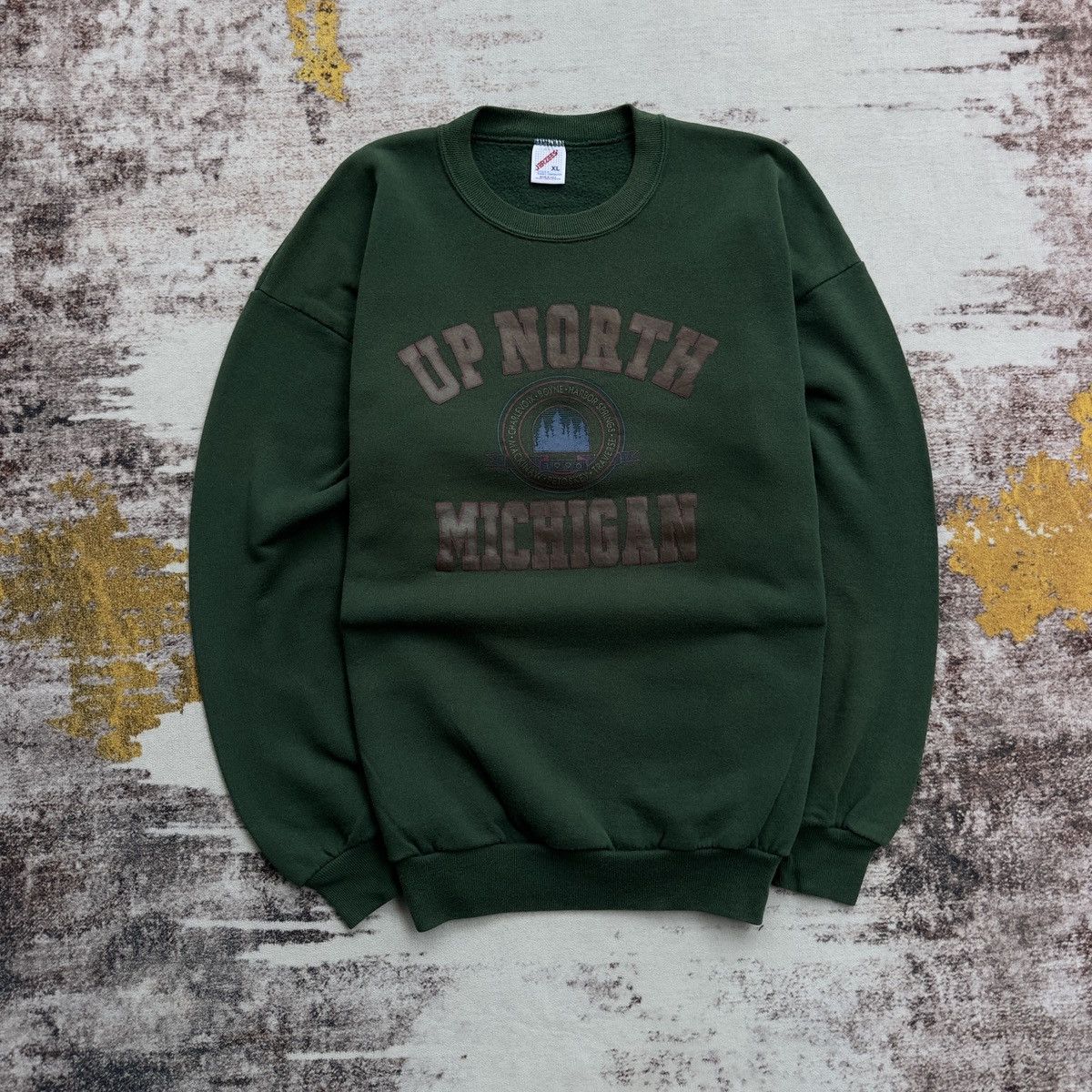 Jerzees VINTAGE 90’S MICHIGAN UNIVERSITY BIG LOGO AMERICAN COLLEGE Size US XL / EU 56 / 4 - 1 Thumbnail