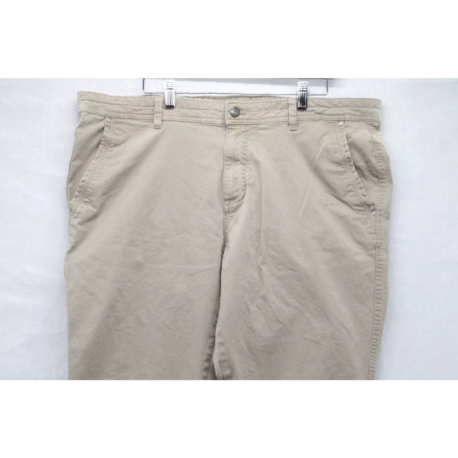 Vintage Swiss Tech Mens Pants 42x29 Khaki Tapered Stretch Chino Outdoor Hiking Size US 42 / EU 58 - 2 Thumbnail