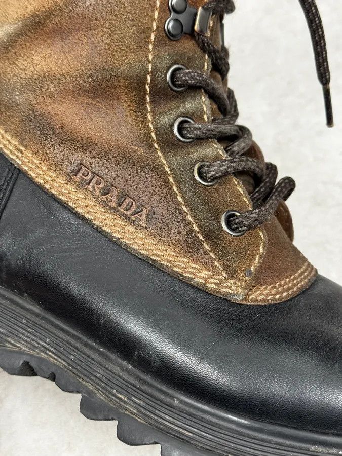 Prada 2000s Prada Brown Hybrid Suede Leather Hiking Boots Size US 9 / EU 42 - 5 Thumbnail