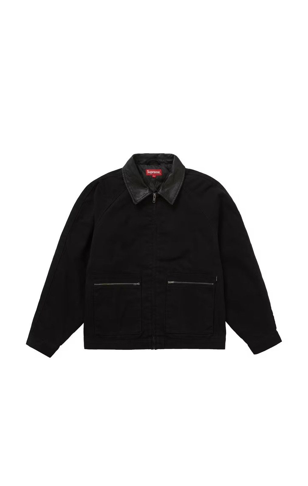 Supreme Supreme Leather Collar Work Black Jacket | Grailed