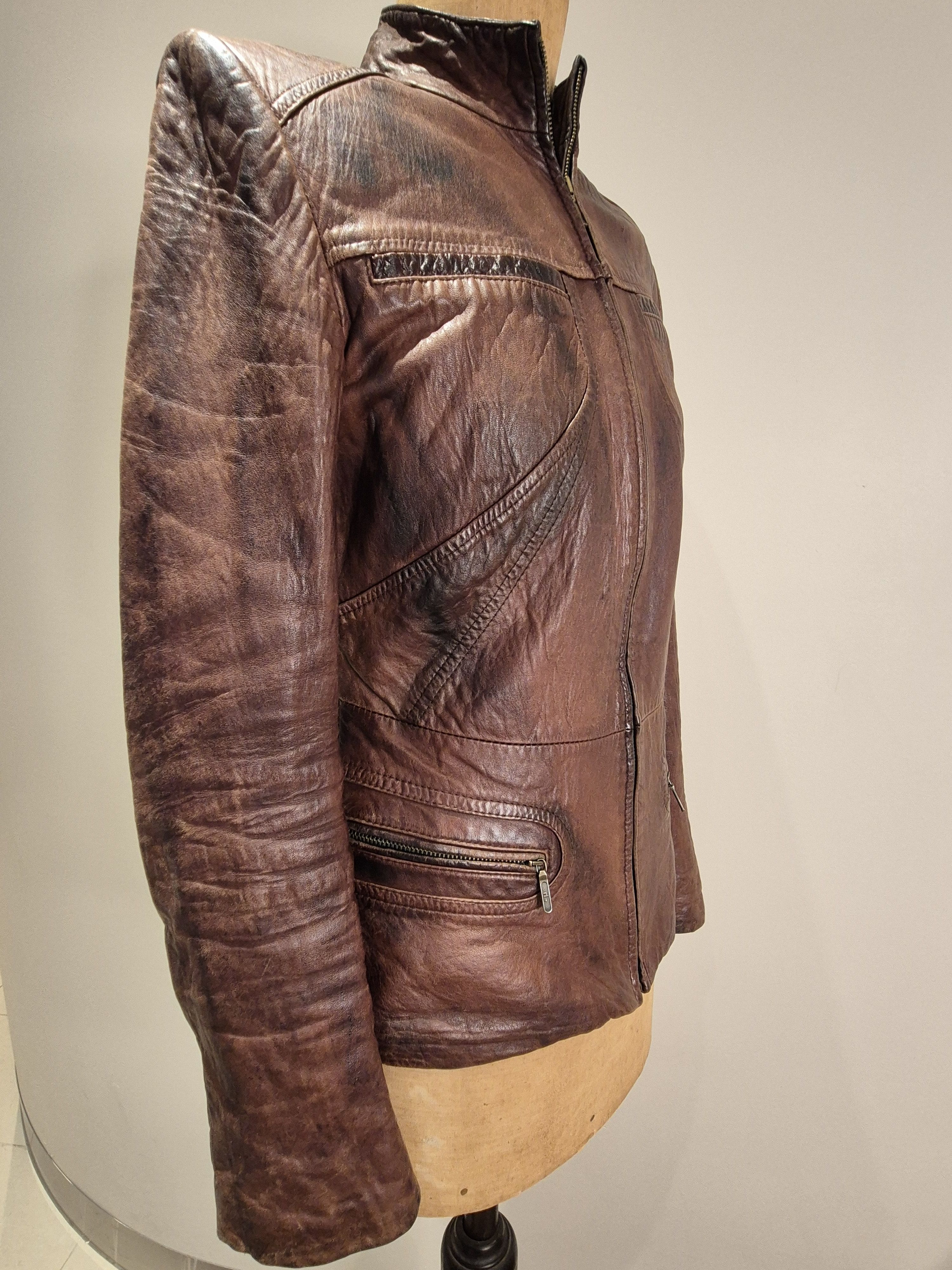 Vintage Vintage Leather Jacket, Silk lining Size S / US 4 / IT 40 - 5 Thumbnail