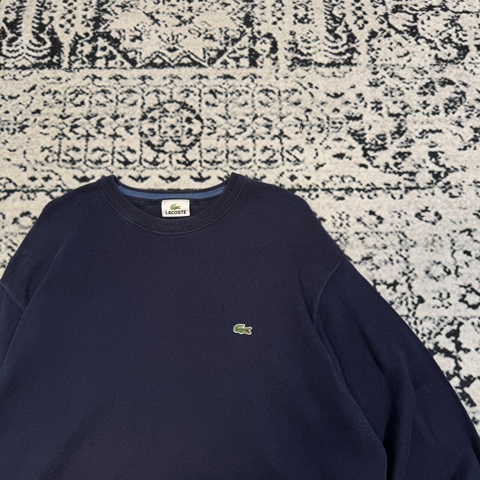 Lacoste × Vintage Vintage Lacoste Unisex Navy Blue Cotton Sweater Size L Size US L / EU 52-54 / 3 - 6 Thumbnail