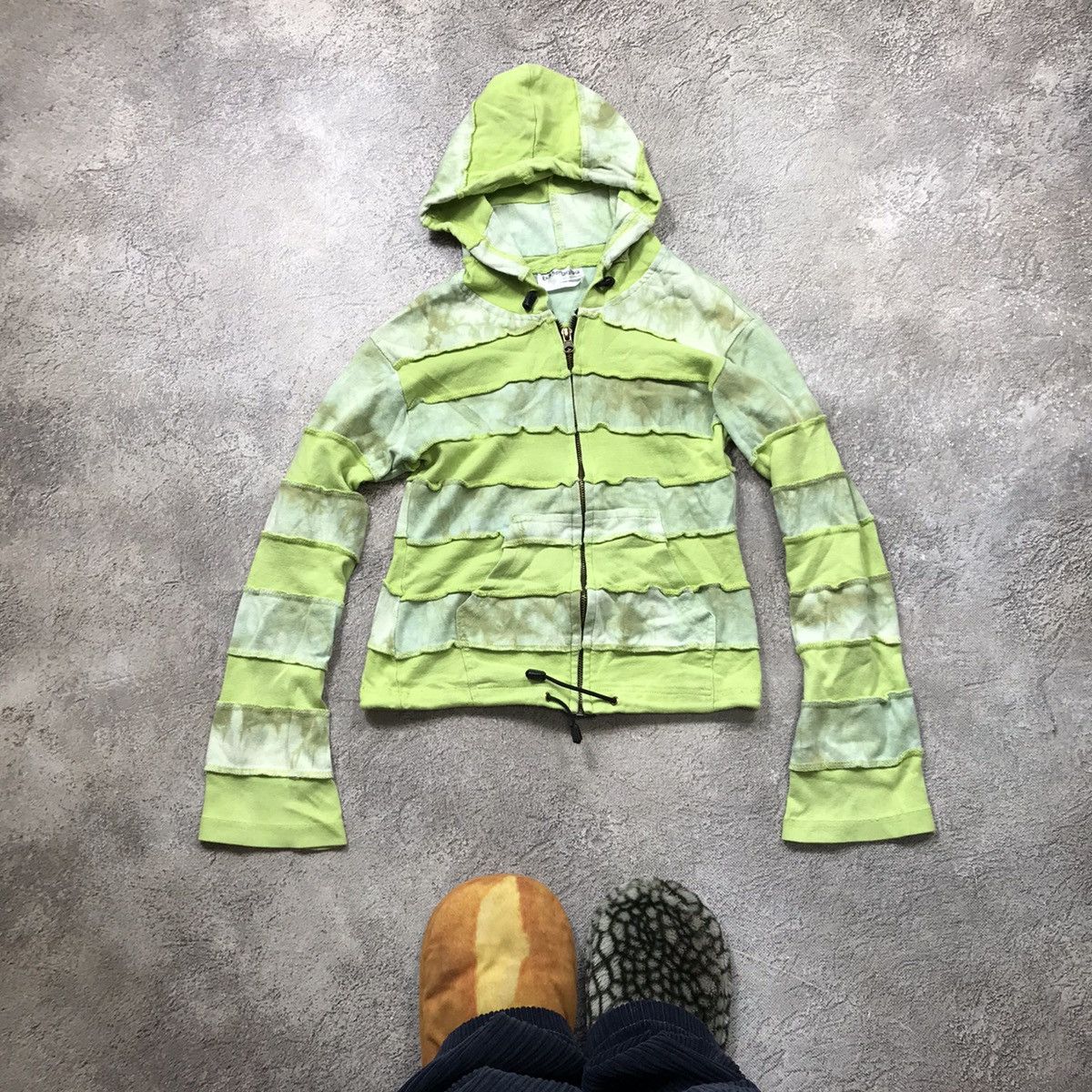 Vintage Vintage Y2K Tie Dye Striped Zip Hoodie Streetwear Baggy L Size US L / EU 52-54 / 3 - 1 Thumbnail