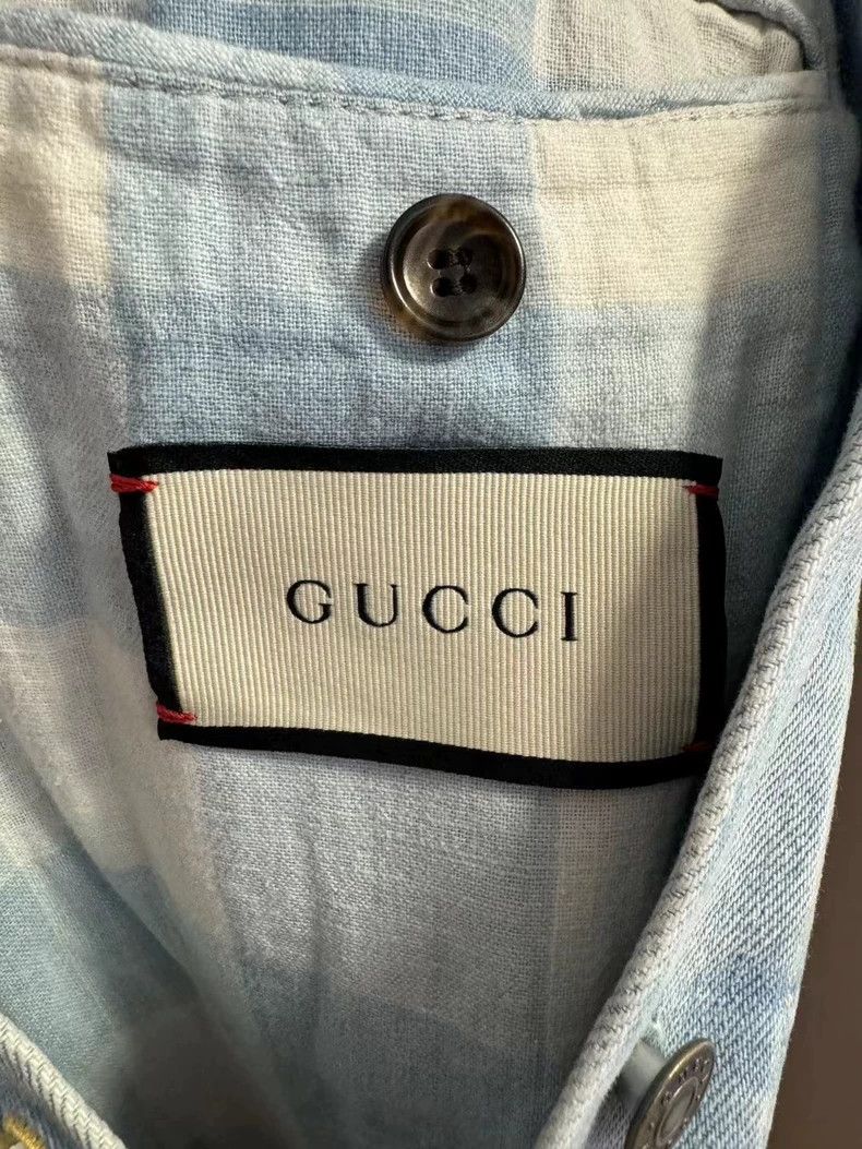 Gucci Gucci The logo behind the floral pattern makes an old denim Size US XXS / EU 40 - 4 Thumbnail