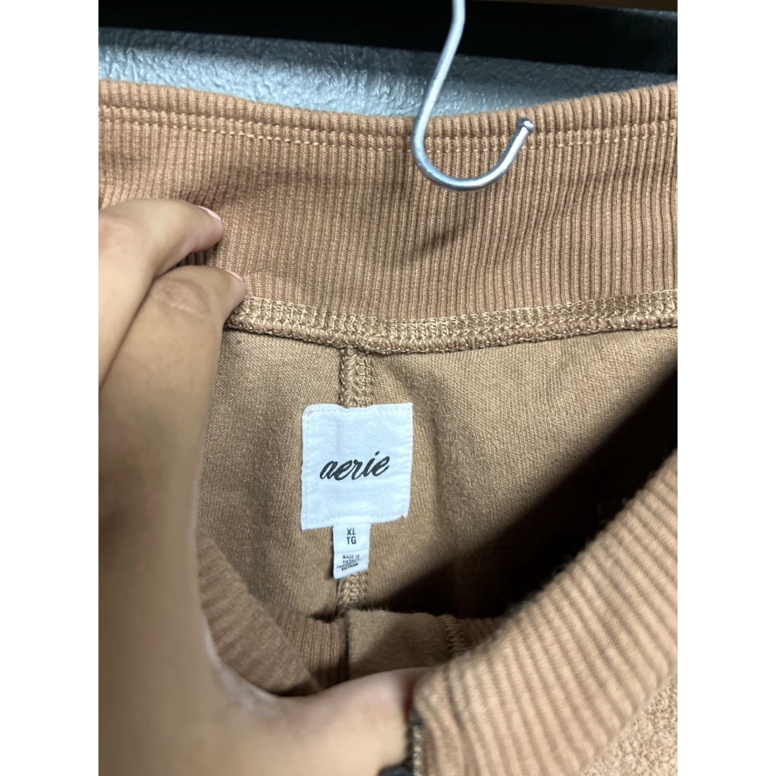 Vintage Aerie Joggers Women XL Brown Fleece Zip Up Tapered Pants Casual Activewear Size XL / US 12-14 / IT 48-50 - 3 Thumbnail