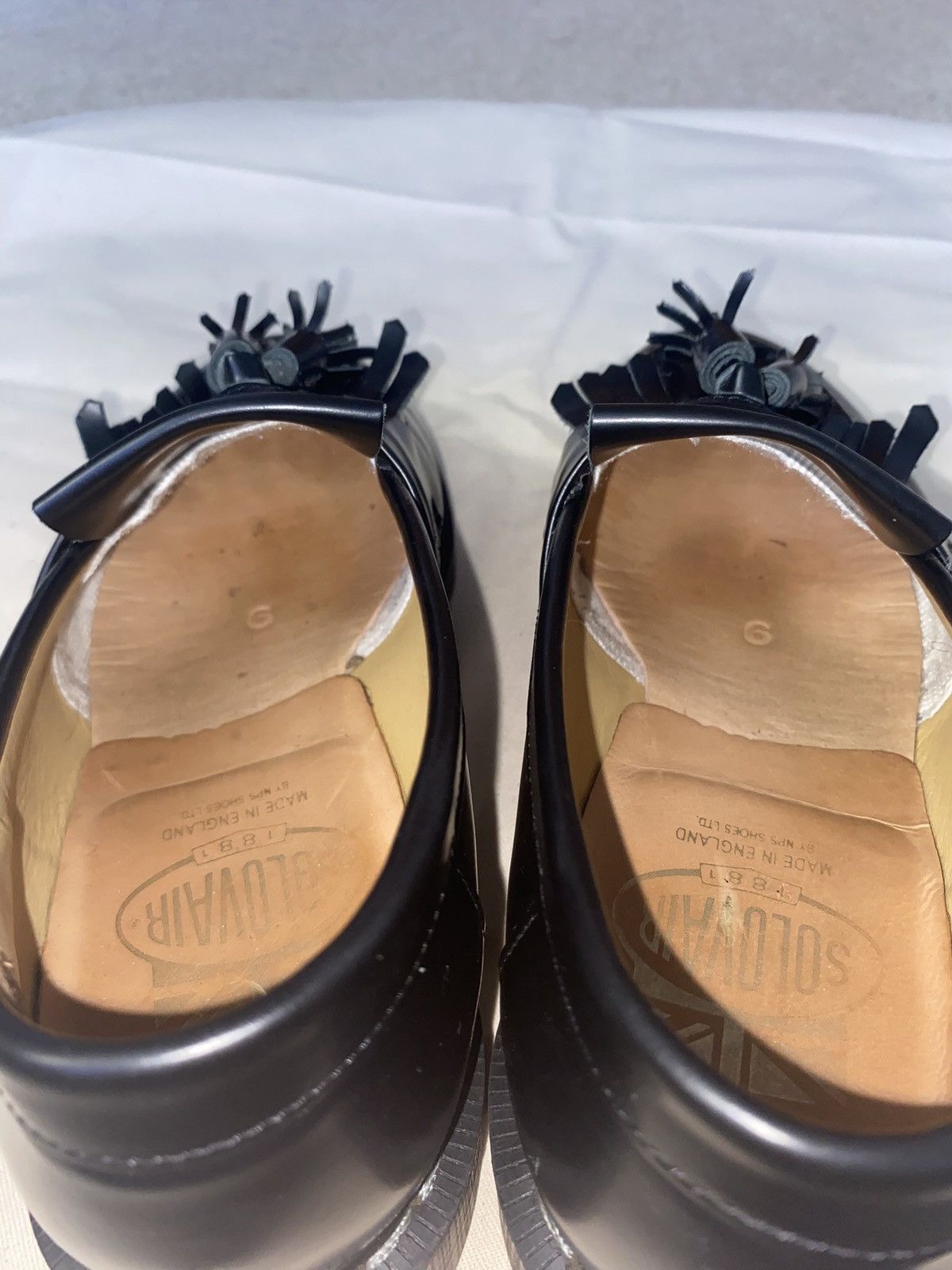 Solovair Black Hi-Shine Solovair Tassel Loafers Size US 7 / EU 40 - 5 Thumbnail