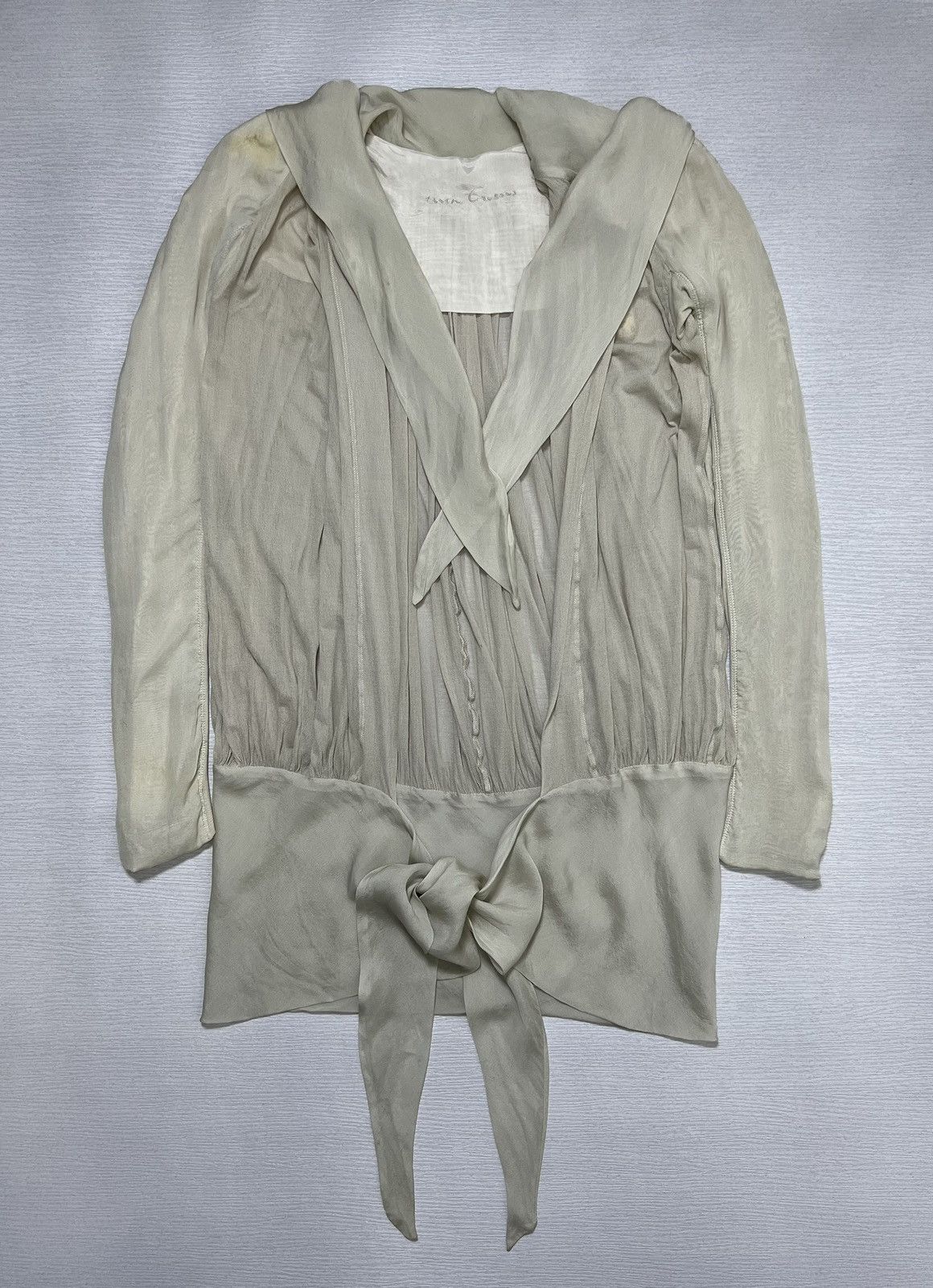 image of Rick Owens - S/s 07’ - Wishbone Draped Cardigan in Pearl Milk, Women's (Size XS)