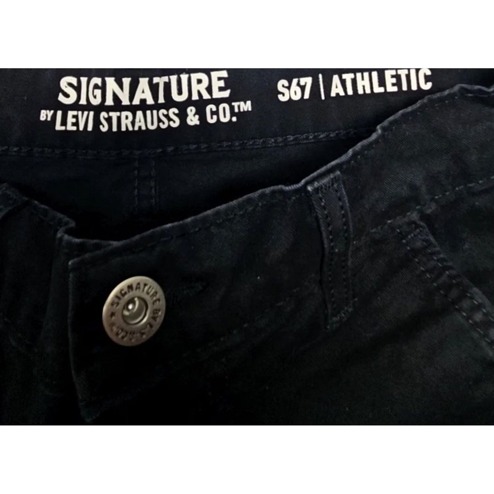 Levi's VINTAGE Levi's Signature Mens Black Stretch Pants Straight Leg 29x30 Size US 29 - 4 Thumbnail