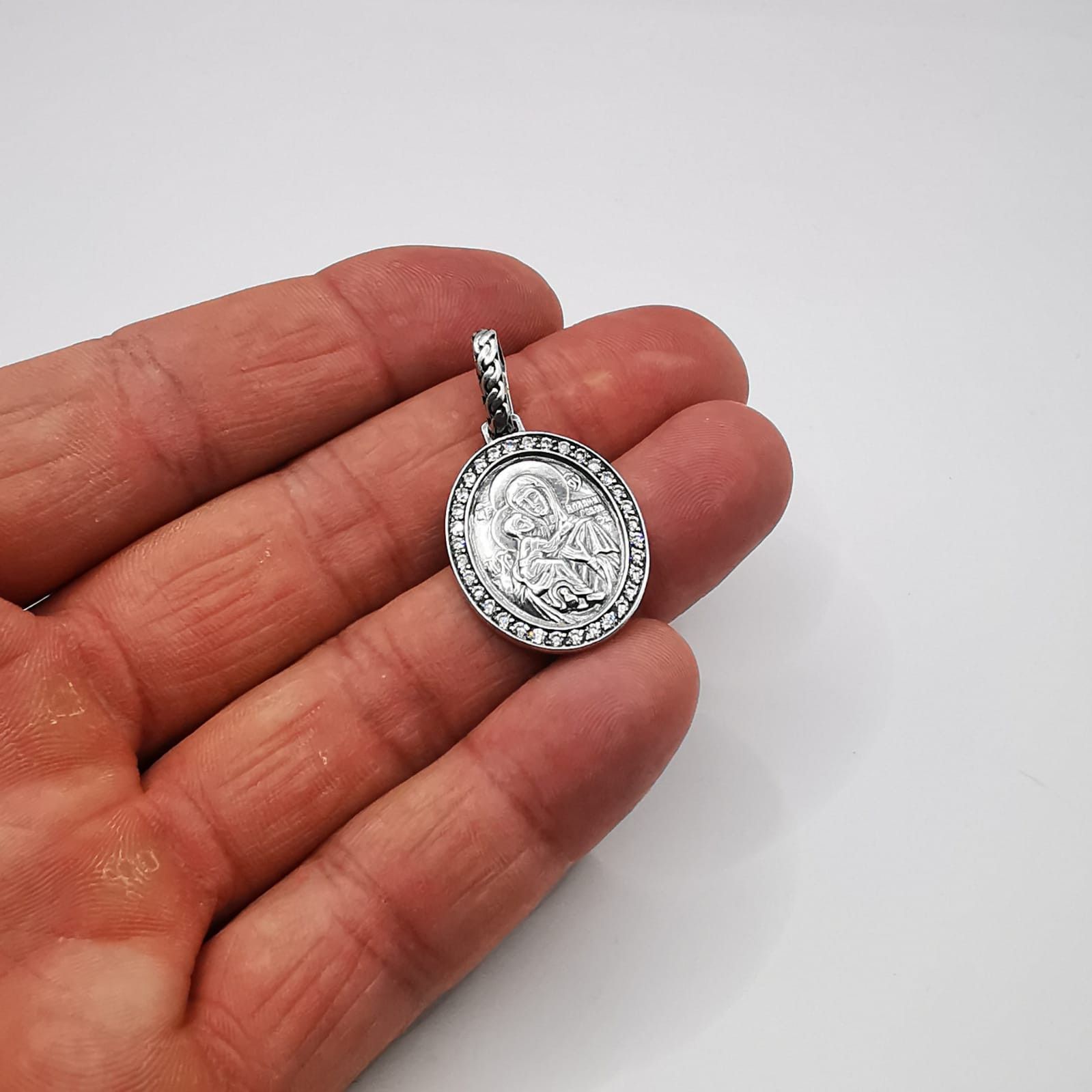 Sterling Silver Vintage Pendant Mother of God"925 Sterling Silver 3,62g Size ONE SIZE - 5 Thumbnail