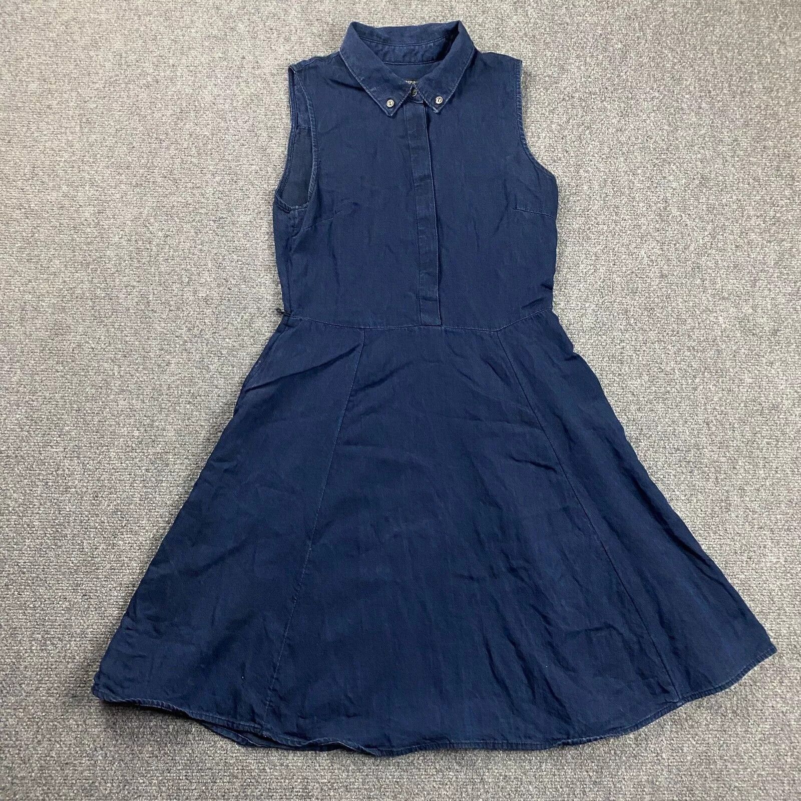 Banana Republic Banana Republic Dress Womens 4P Denim A-Line 100% Lyocell Size S / US 4 / IT 40 - 1 Thumbnail