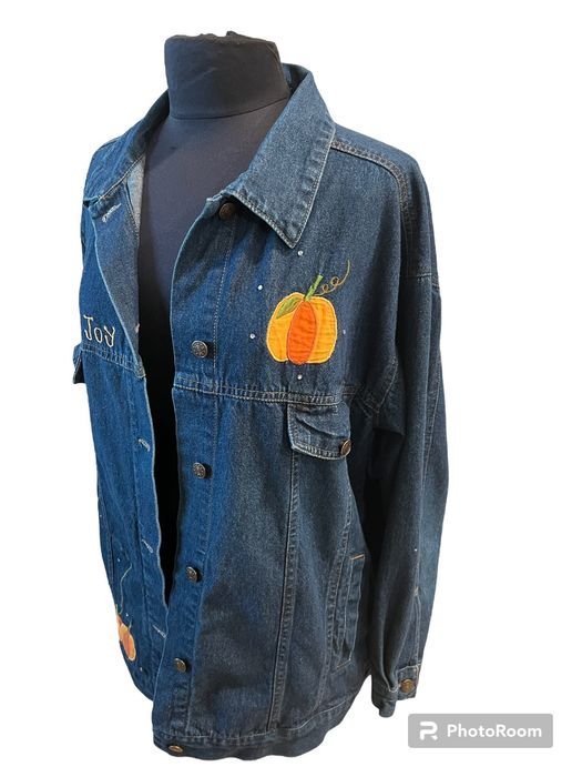 THE QUACKER FACTORY Scarecrow Embroidered Denim Jacket Blue Jean