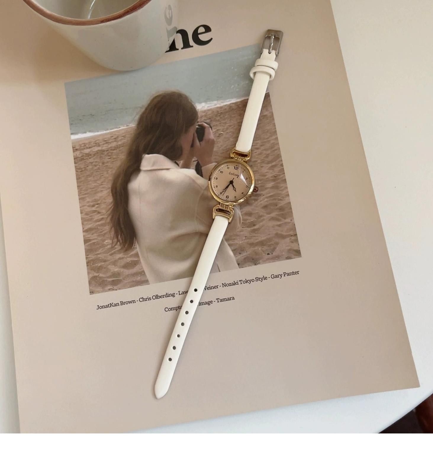 Jewelry Brown Leather Strap Classic Round Dial Wristwatch Size ONE SIZE - 10 Thumbnail
