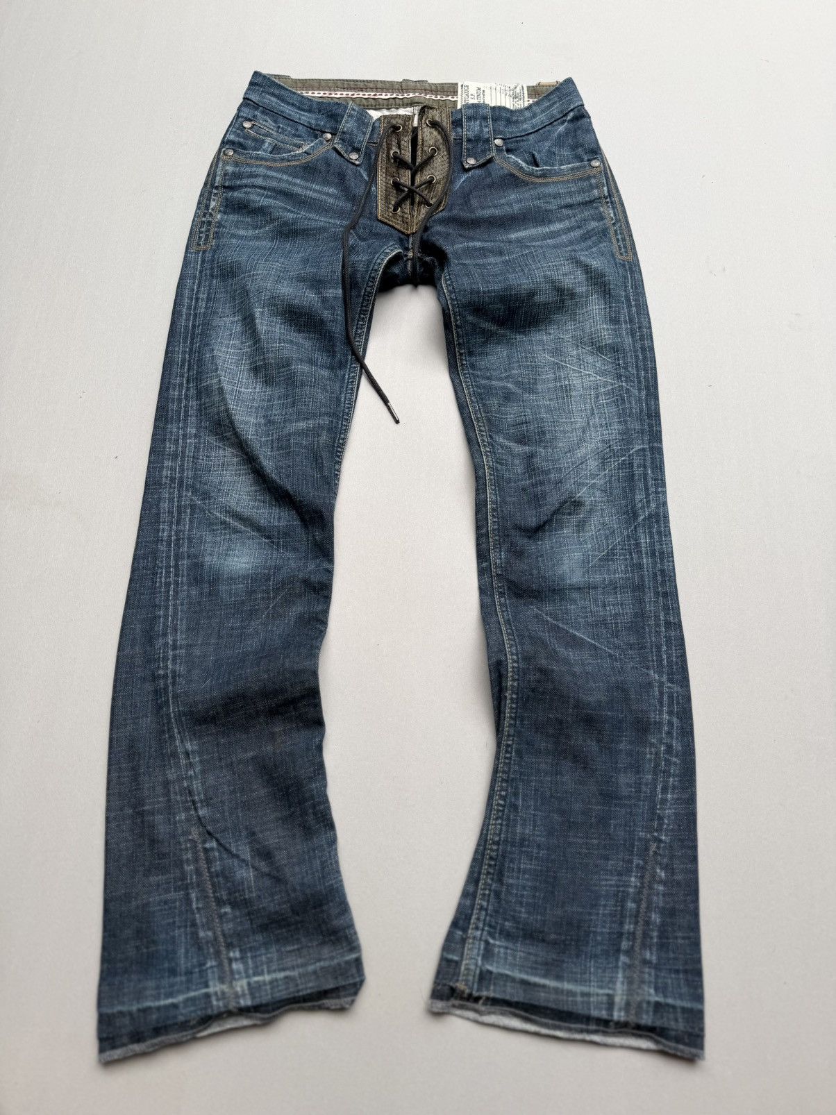 Japanese Brand Auntgage lace up flare jeans Size US 26 / EU 42 - 1 Thumbnail