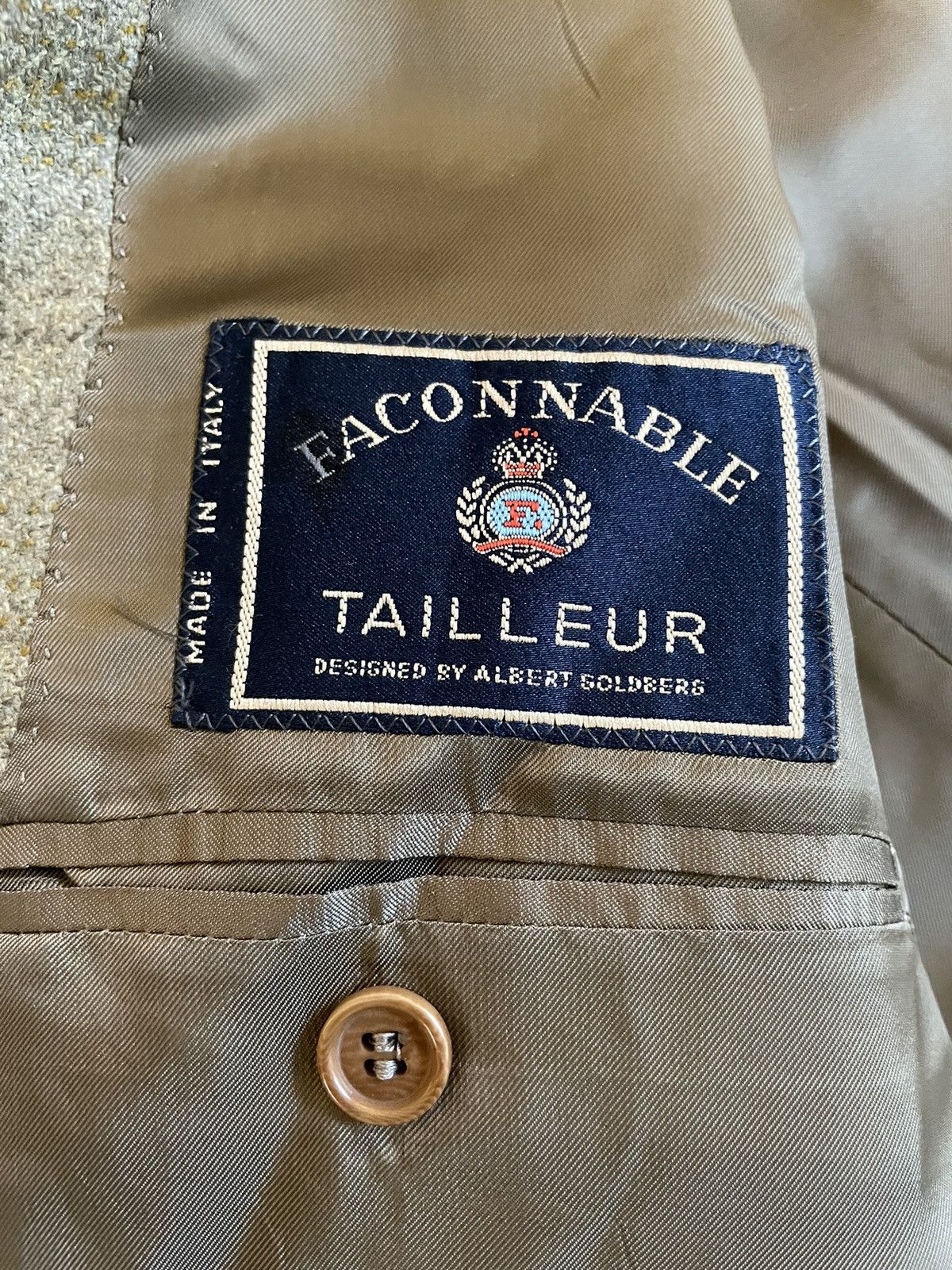 Faconnable × Vintage Windowpane Check Cashmere Blend Jacket Size 48R - 7 Thumbnail