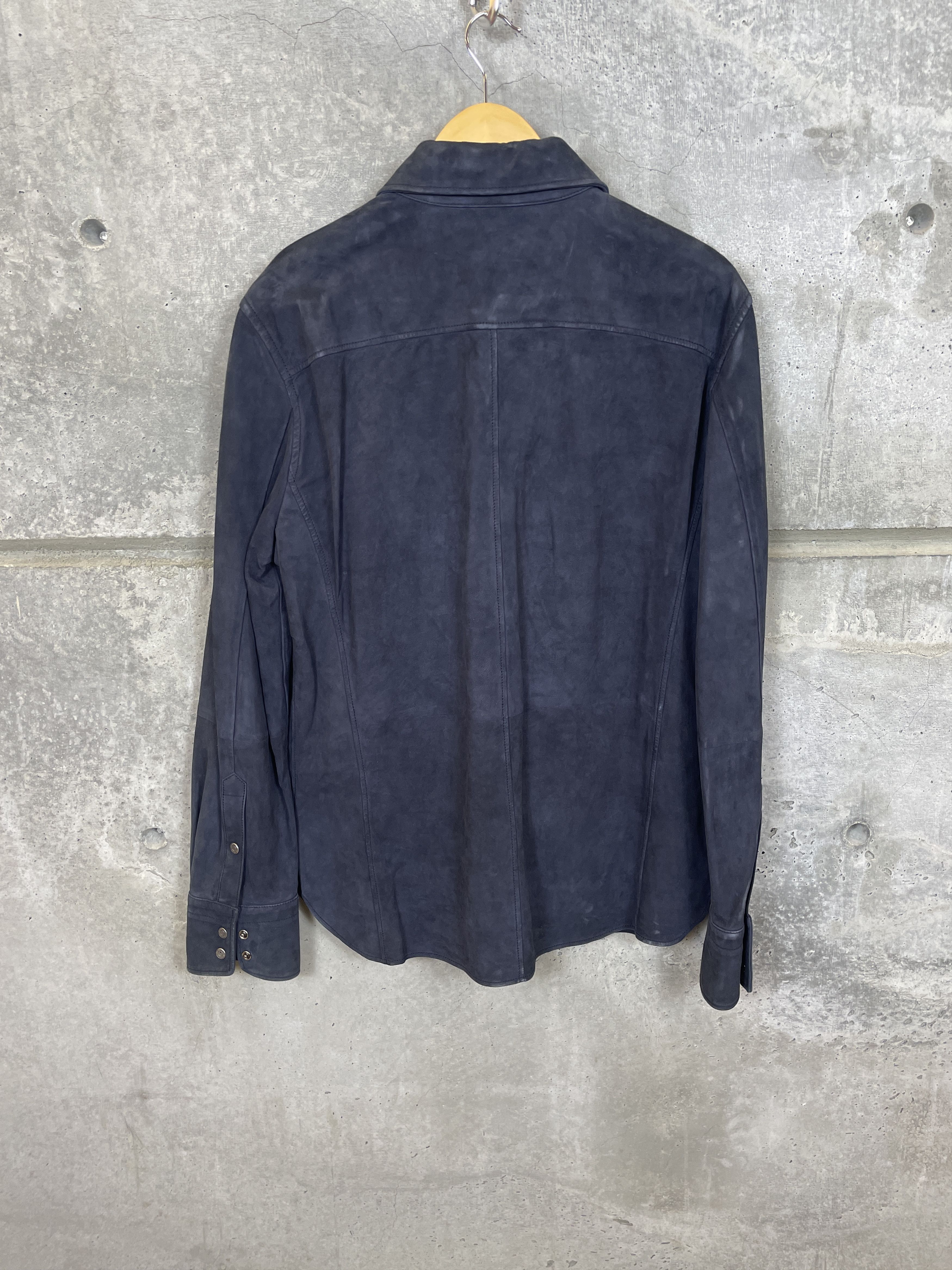 Tom Ford $6290 Tom Ford Navy Blue Suede snap western Jacket Size US L / EU 52-54 / 3 - 2 Thumbnail