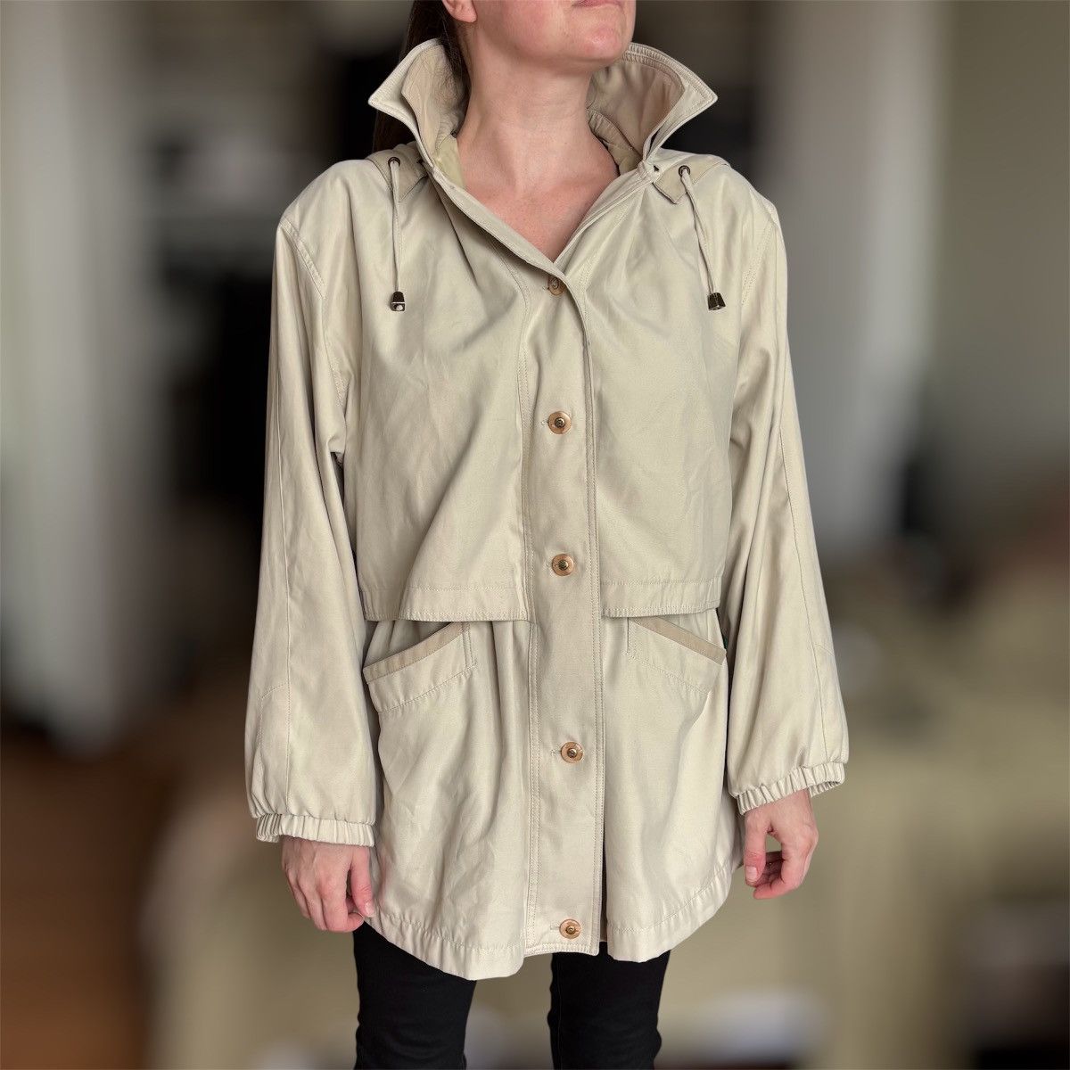 Vintage Carlo Briani Beige Hooded Coat Size L Size L / US 10 / IT 46 - 3 Thumbnail