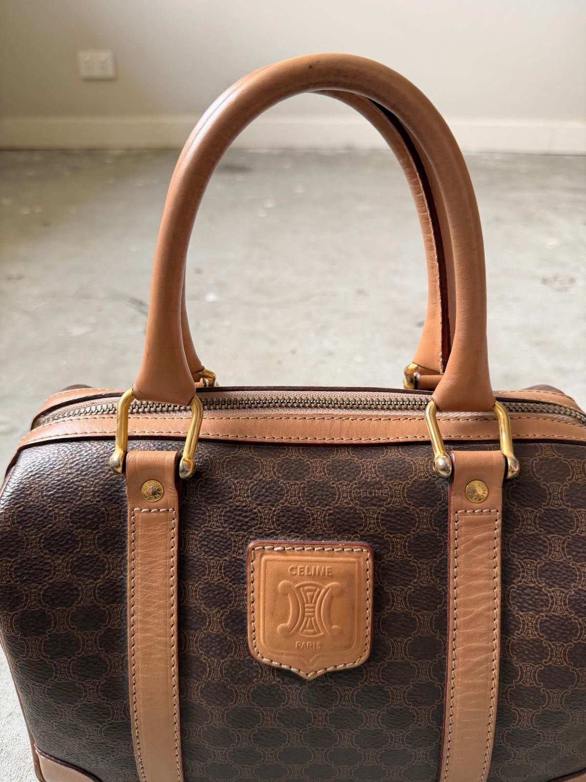 Celine Celine Macadam Boston Bag Brown/Beige Size ONE SIZE - 3 Thumbnail