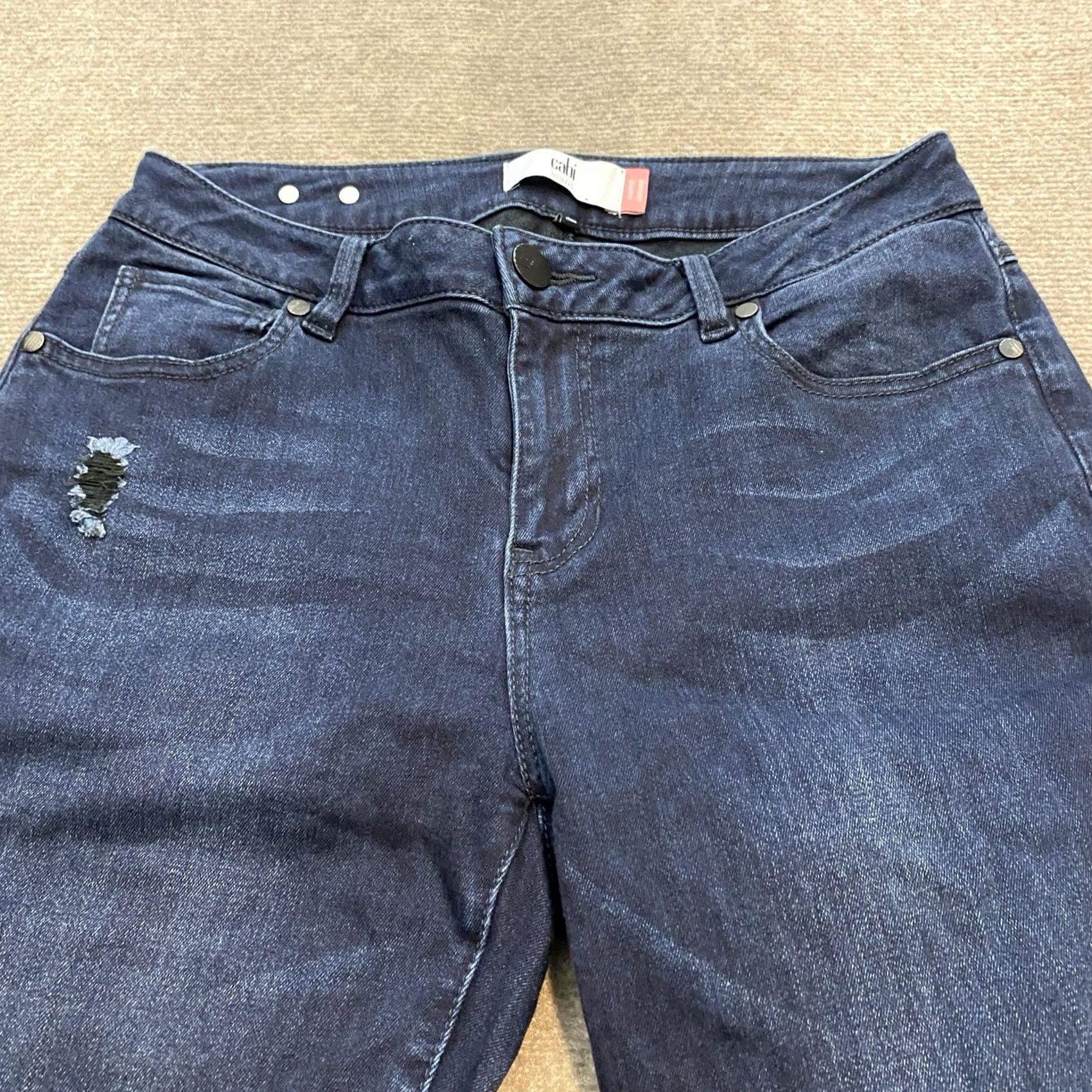 Vintage Cabi Jeans Women's Blue Skinny Distressed Stretch Size 8 Size 30" / US 8 / IT 44 - 2 Thumbnail