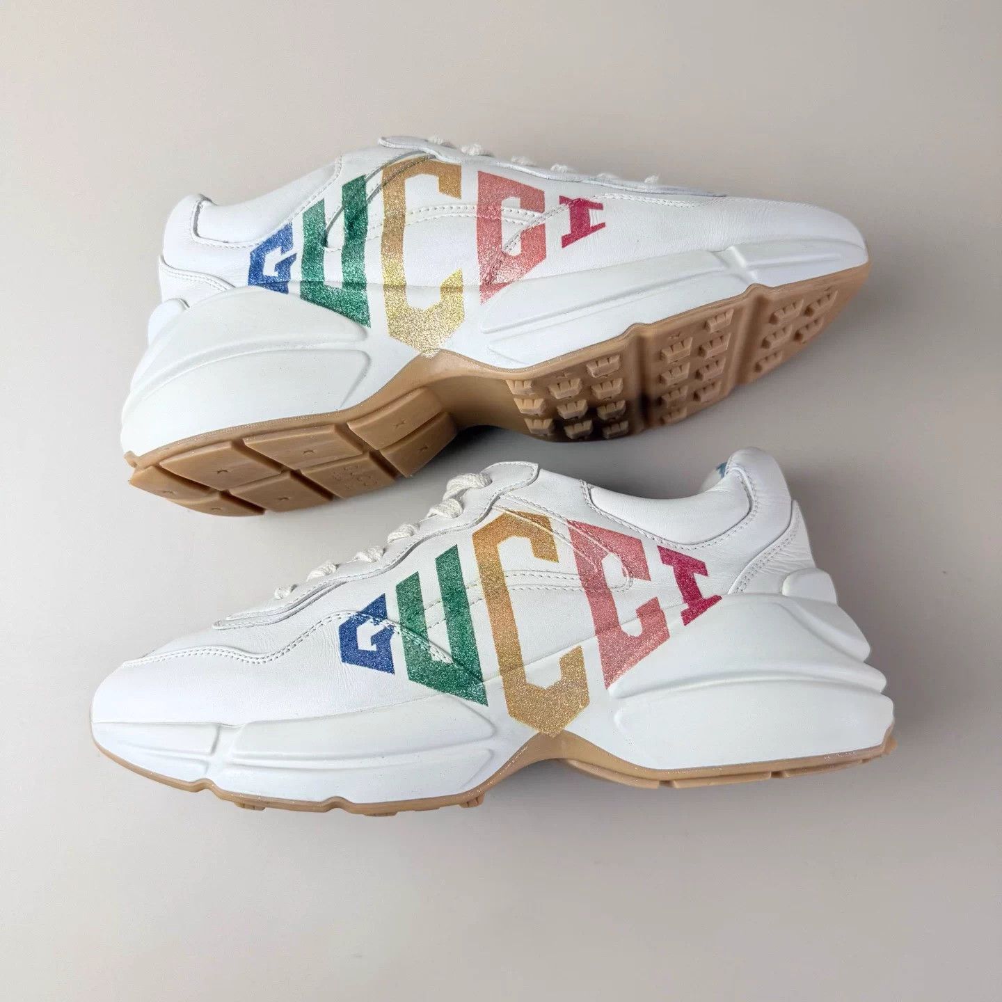 Gucci GUCCI rainbow logo print dad shoes EU35 Size US 4 / IT 34 - 5 Thumbnail