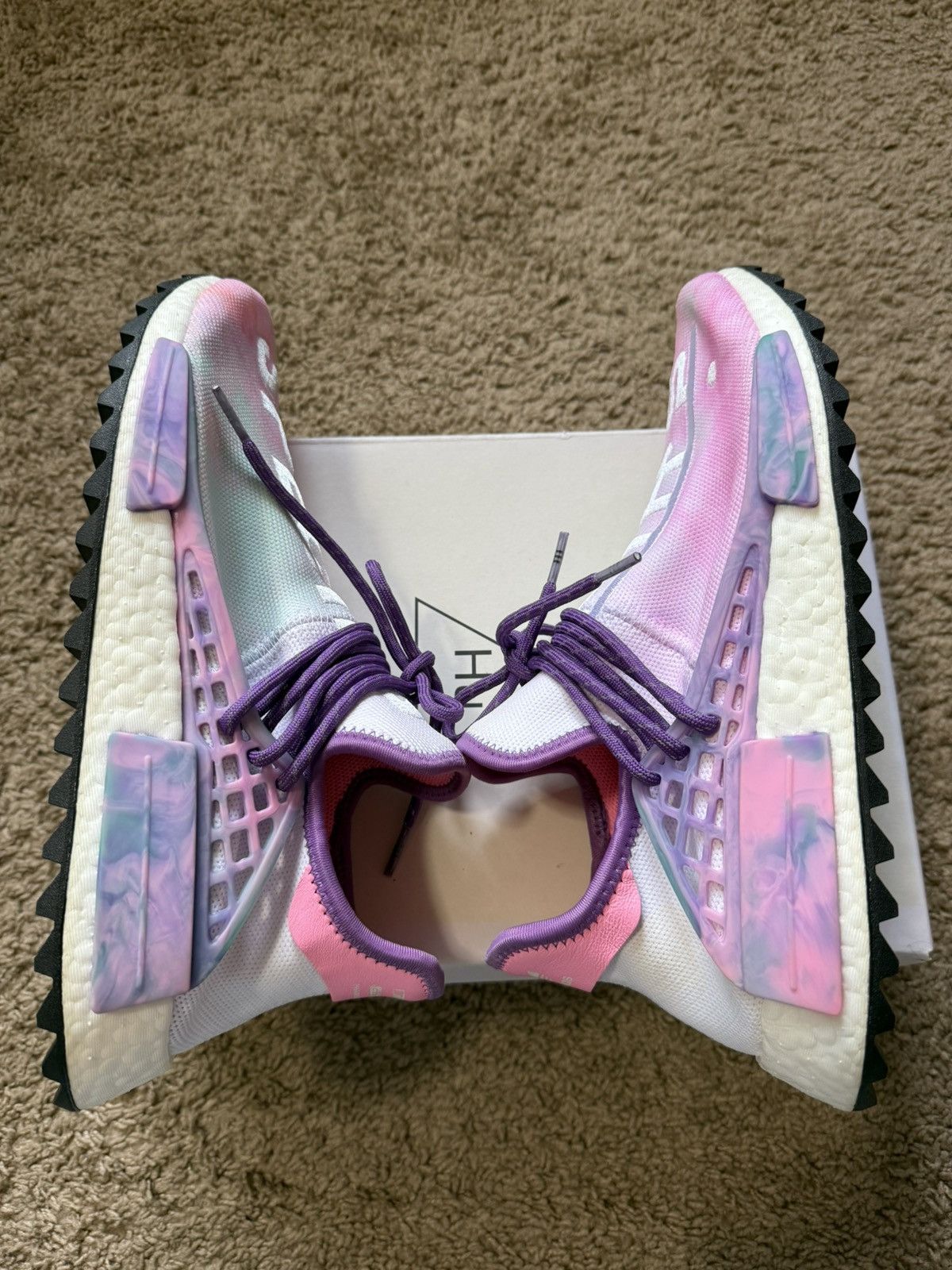 Adidas × Pharrell Adidas x Pharrell Williams Human Race NMD Holi “Pink Glow” Size US 10 / EU 43 - 5 Thumbnail