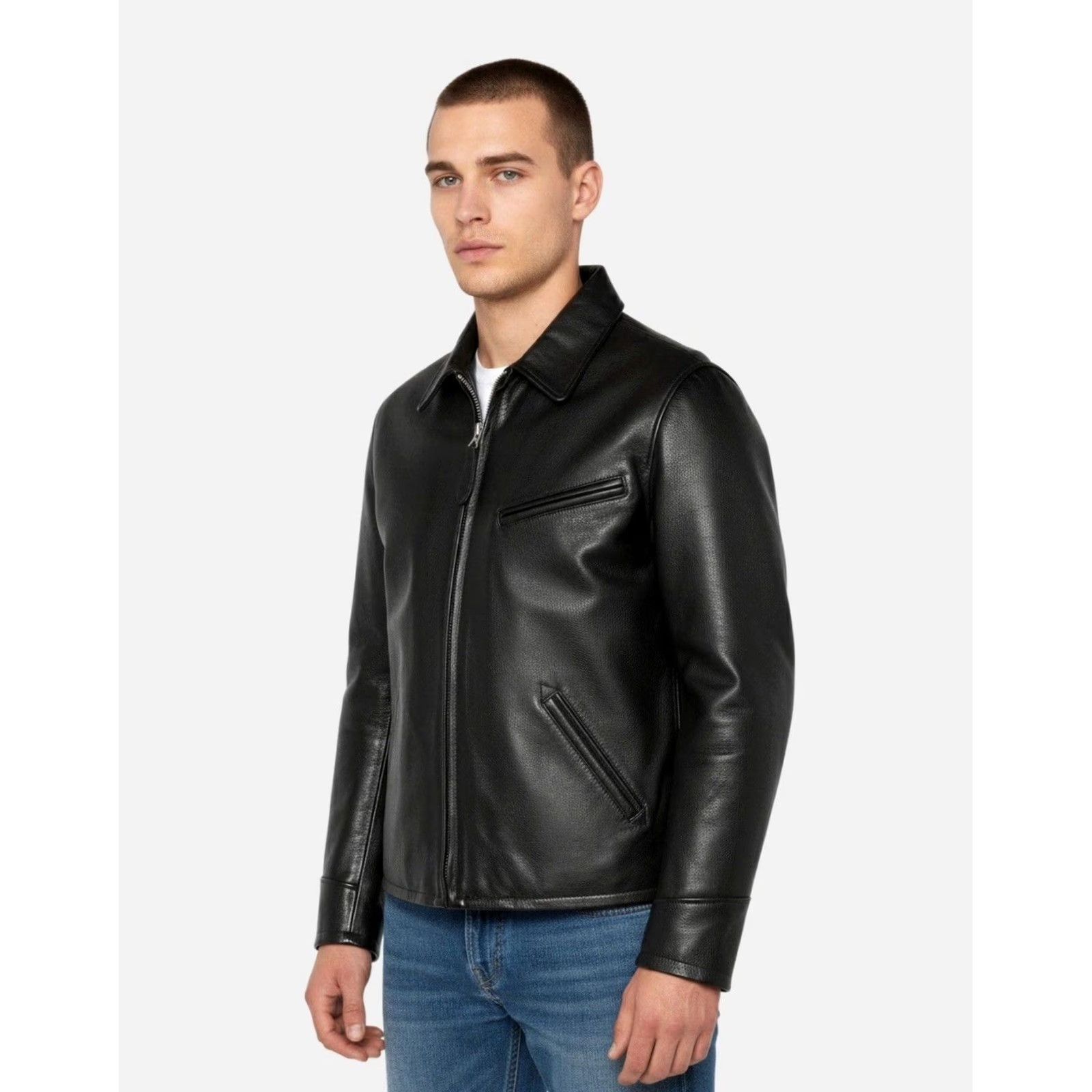 Schott VINTAGE Schott NYC Leather Jacket Motorcycle Rare Retro Y2K Size M Black Mens Jacket Size US M / EU 48-50 / 2 - 2 Thumbnail