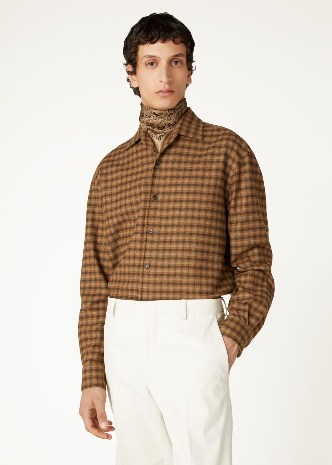 Loro Piana o1w1db10725 FAO8028 Raffaele Shirt in Brown Size US L / EU 52-54 / 3 - 4 Thumbnail