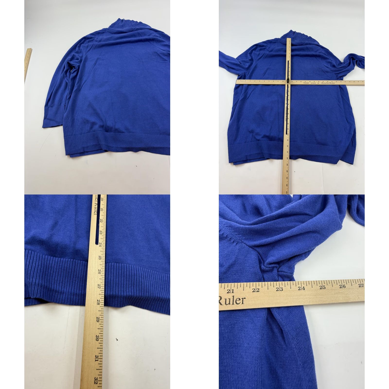 Lands' End Lands' End Cardigan Sweater Womens 3X Blue Open Knit Pockets Cotton Modal Knit V-Neck Long Sleeve Plus Size Casual Size XXL / US 16-18 / IT 52-54 - 8 Thumbnail