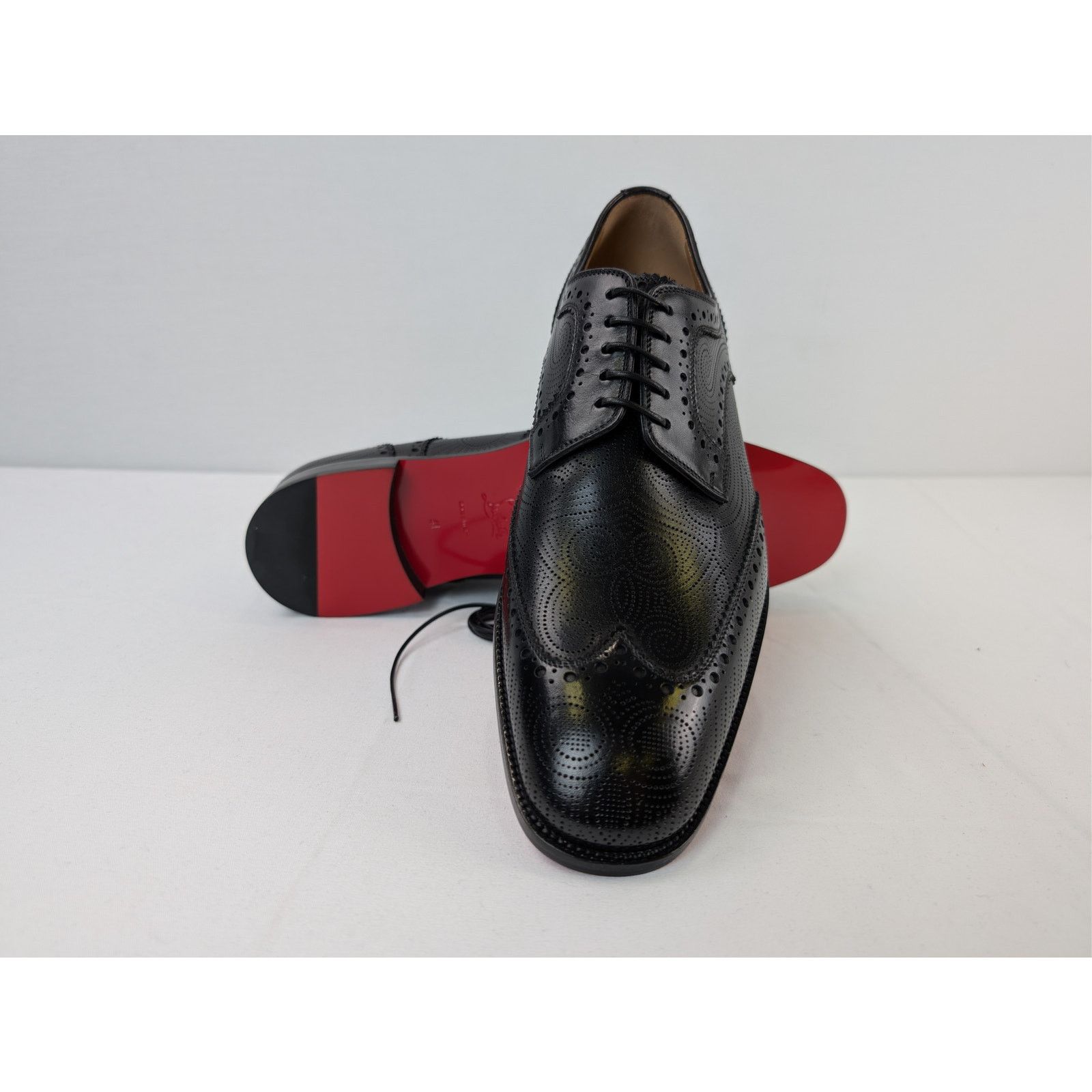 Christian Louboutin o1rshd1 Grave black calf leather derby shoe Boots in Black Size US 8 / EU 41 - 14 Thumbnail