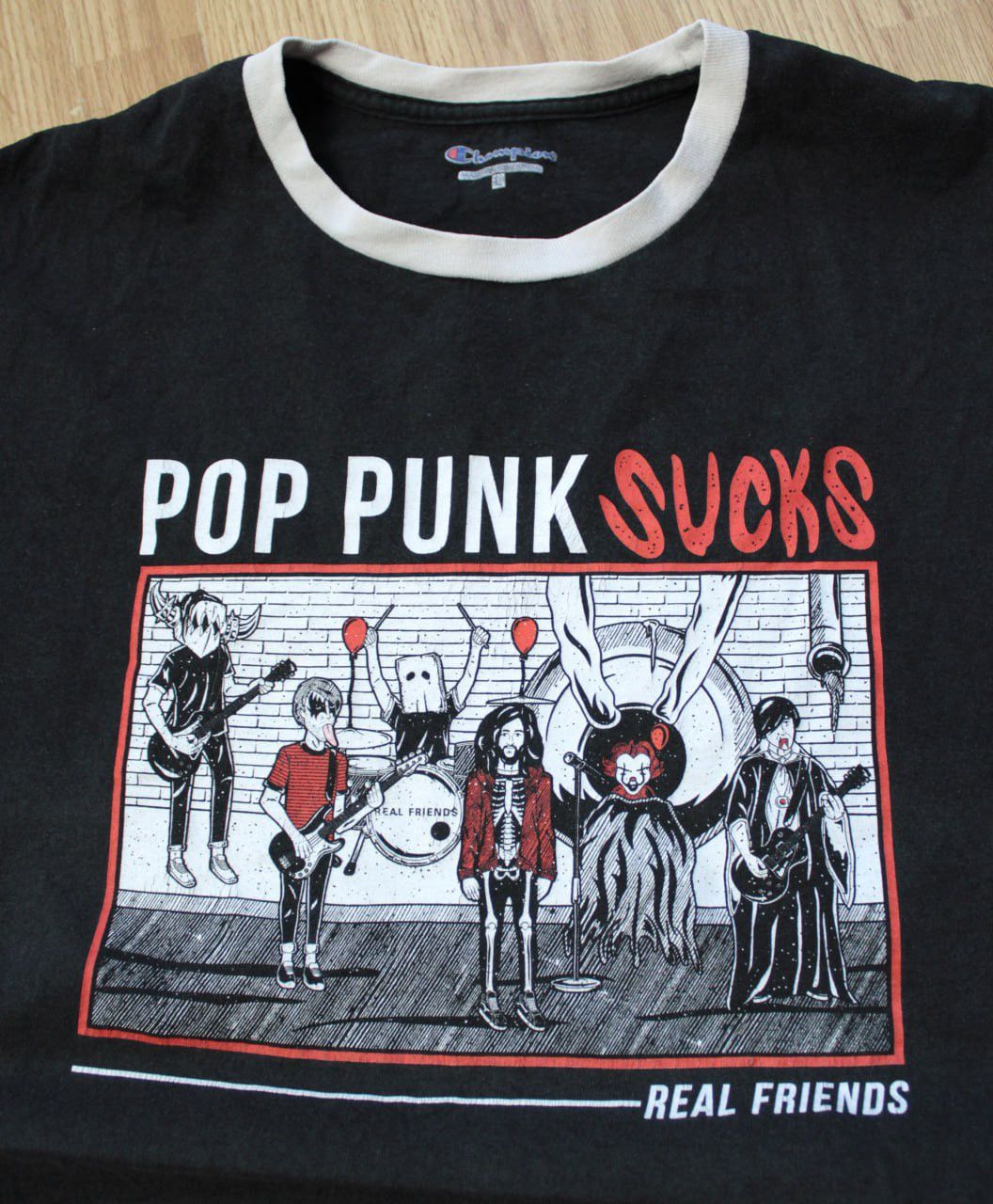 Champion 🔥 Vintage Real Friends Band Rock Champion T Shirt Streetwear Size US L / EU 52-54 / 3 - 2 Thumbnail