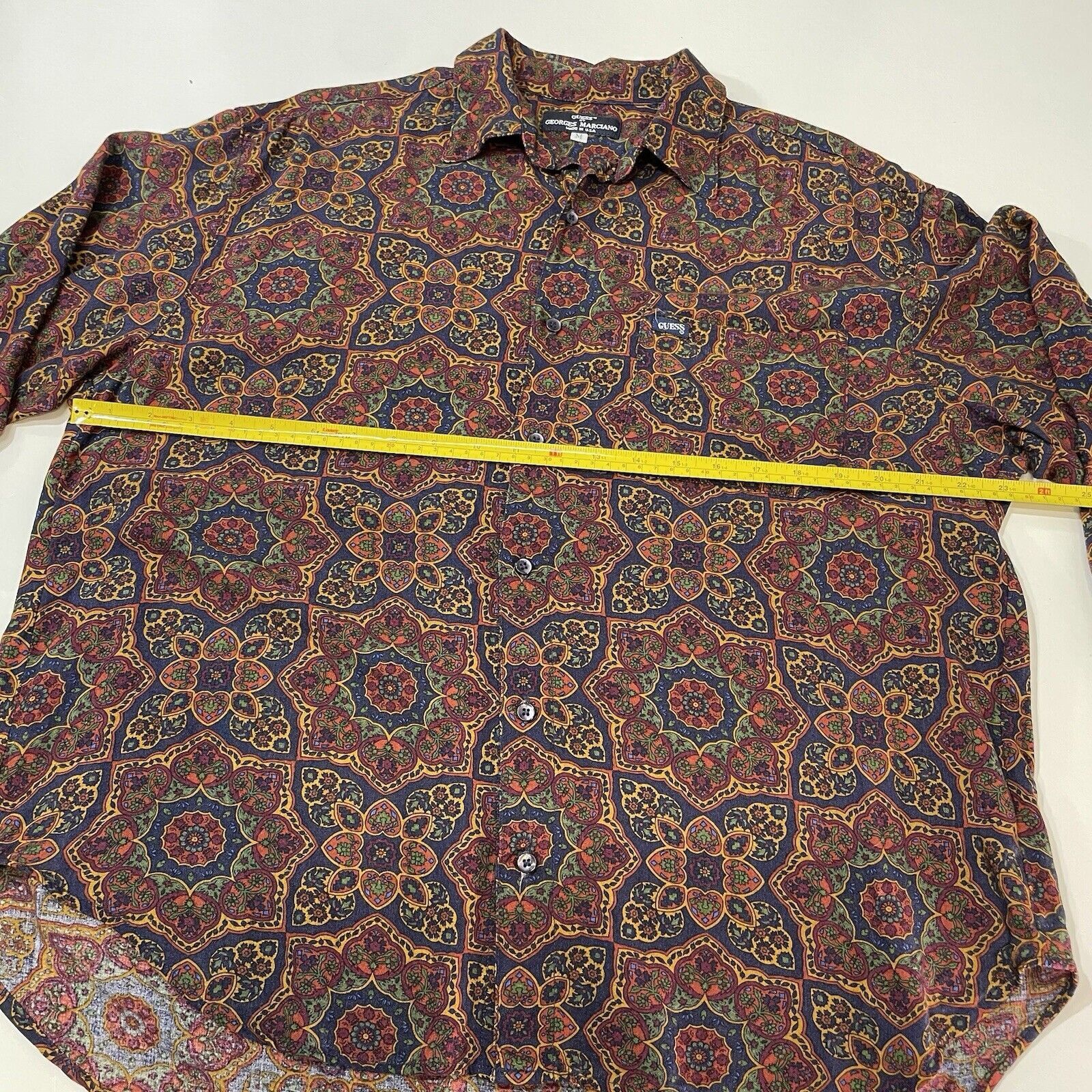 Guess VTG 1990 Guess By Georges Marciano Men’s Club Shirt Paisley Size US M / EU 48-50 / 2 - 5 Thumbnail