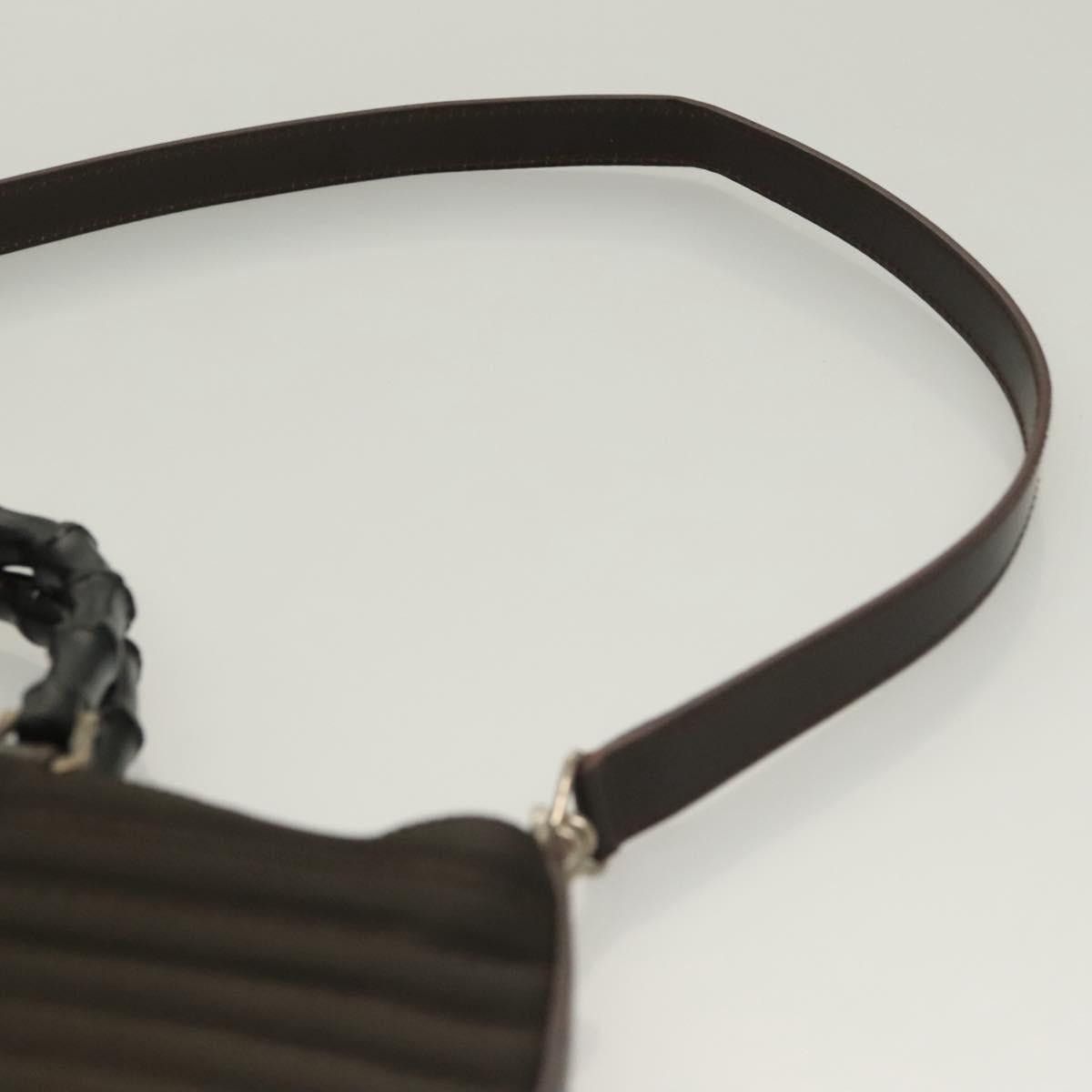 Gucci GUCCI Bamboo Hand Bag Nylon Leather Brown Silver 000 1998 Size ONE SIZE - 10 Thumbnail
