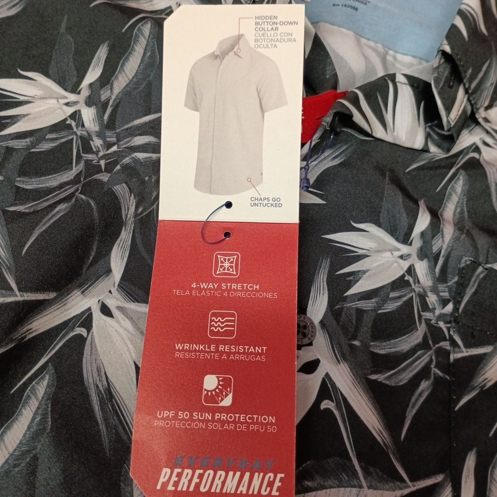 Chaps Chaps Everyday Performance Shirt Men's Size XL Black Floral Size US XL / EU 56 / 4 - 4 Thumbnail