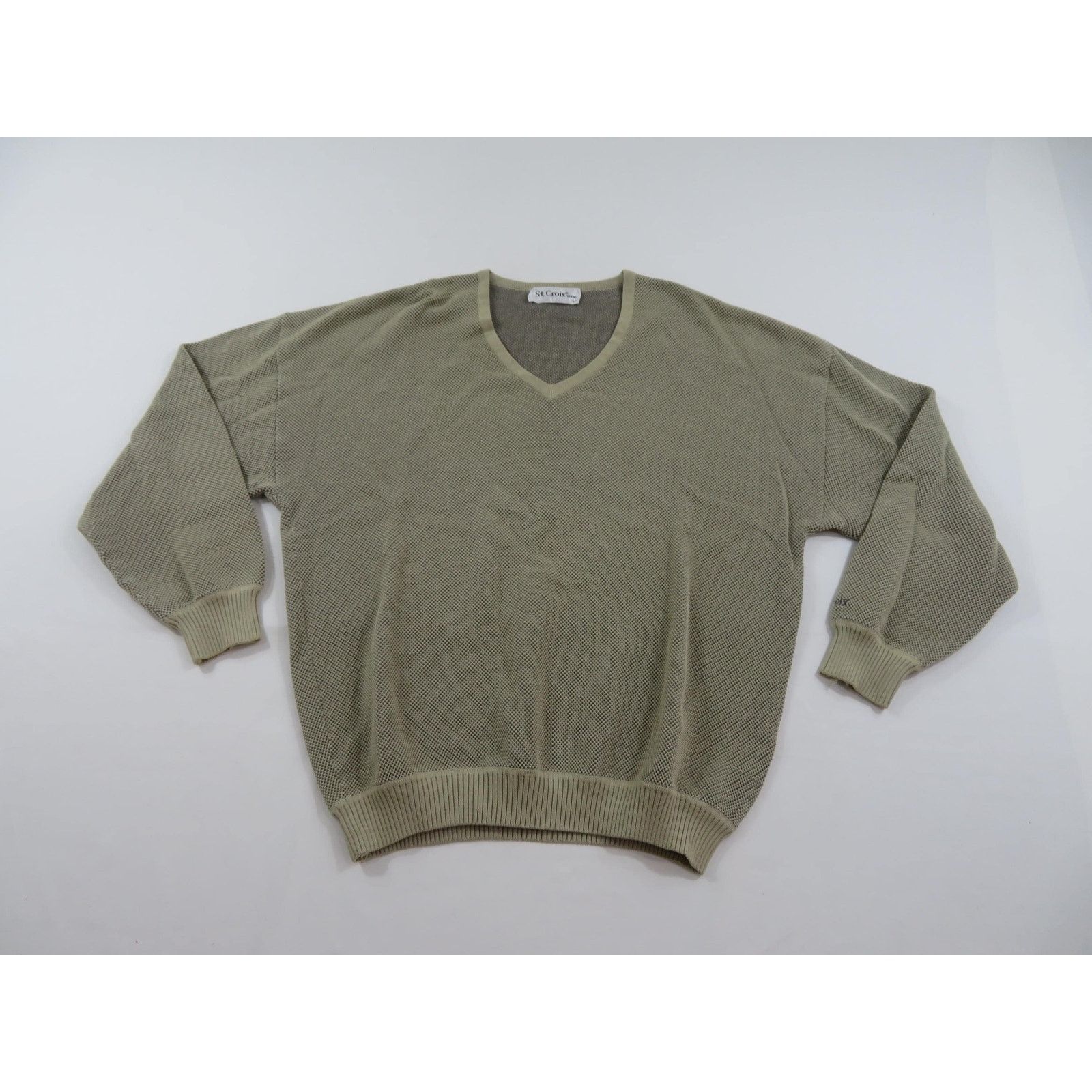 St. Croix St Croix Sweater Beige V-neck Sz L 1990s Size US L / EU 52-54 / 3 - 1 Thumbnail