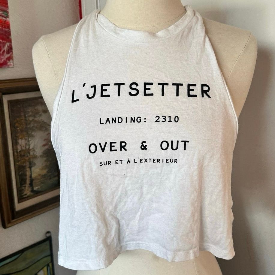 Forever 21 forever 21 black and white french tank top crop top Size S / US 4 / IT 40 - 2 Thumbnail