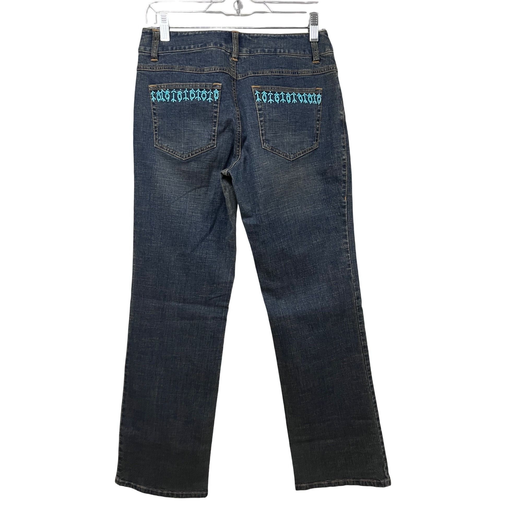 Vintage Ann Taylor Loft Womens Vintage Blue Denim Beaded Bootcut Jea Size 26" / US 2 / IT 38 - 2 Thumbnail