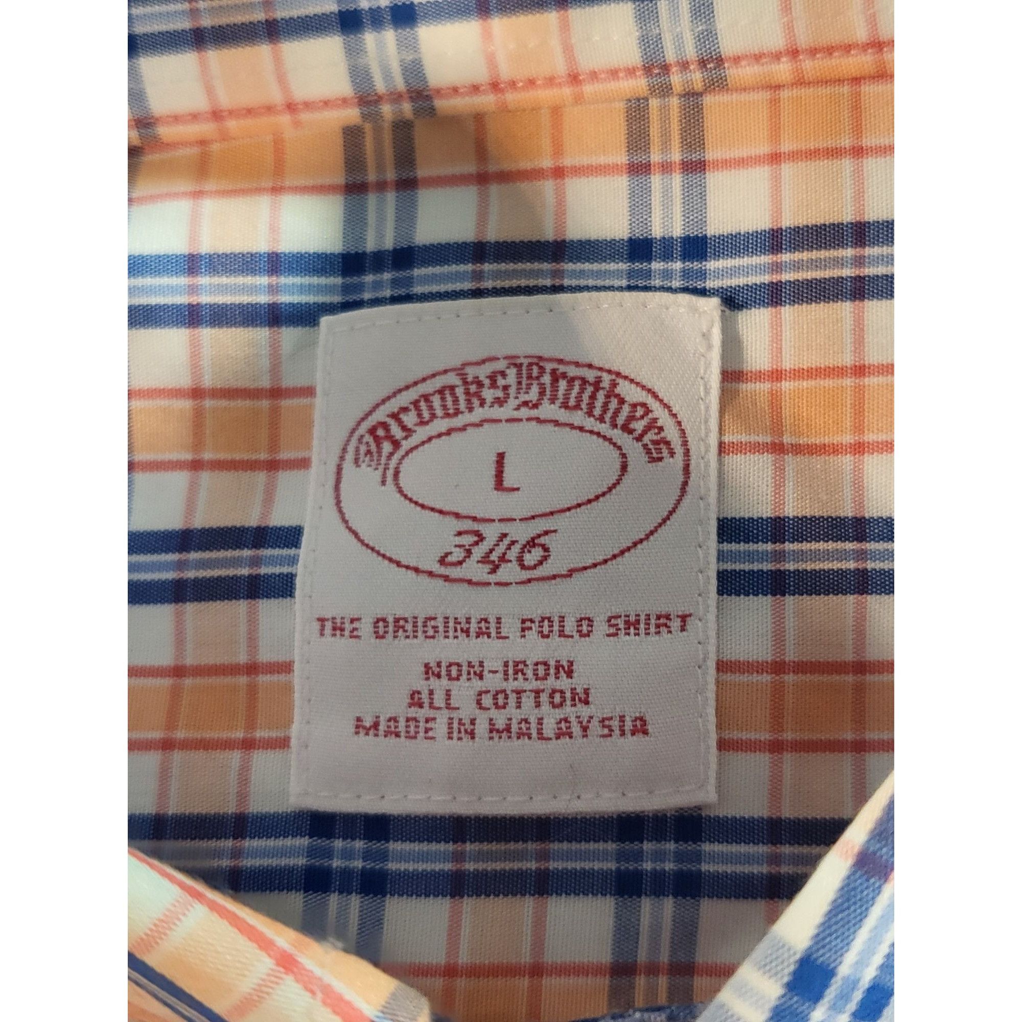 Brooks Brothers Brooks Brothers 346 Button Up Shirt Men Sz L Plaid Non Iron Size US L / EU 52-54 / 3 - 6 Thumbnail