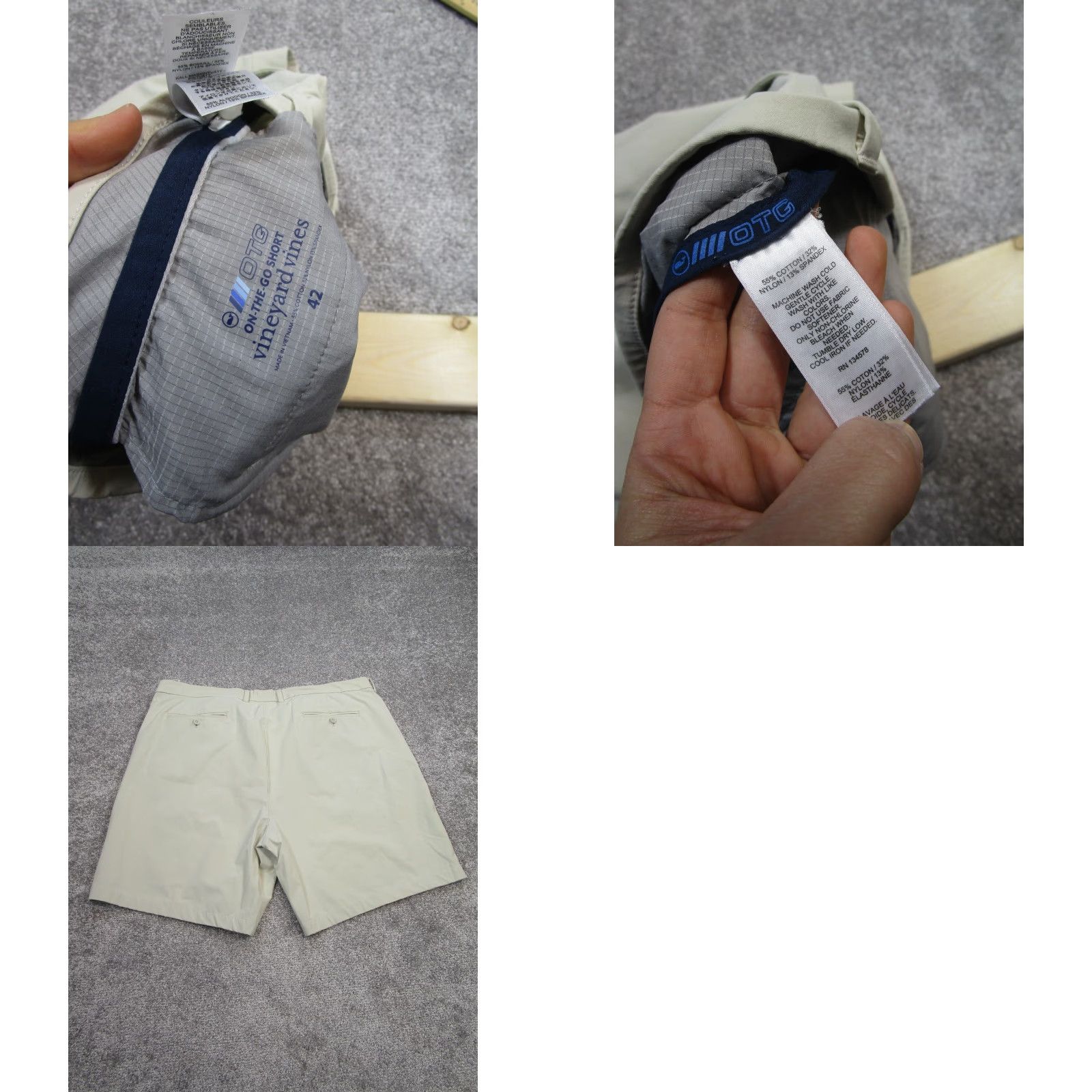 Vineyard Vines Vineyard Vines Shorts Mens 42 On The Go Beige Cotton Nylon Blend 8" Beig e Chino Casual Travel Workwear Men Size US 42 / EU 58 - 8 Thumbnail