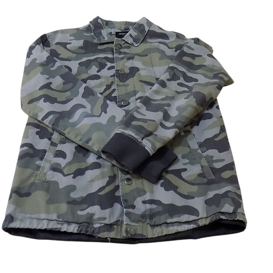 Forever 21 Forever 21 Jacket Men Small Green Camo Streetwear Army Size US S / EU 44-46 / 1 - 1 Thumbnail