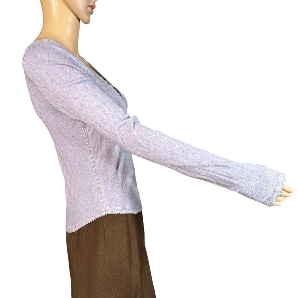 Free People New Free People Coffee Chat Long-Sleeve Lilac Top Size L Size L / US 10 / IT 46 - 4 Thumbnail