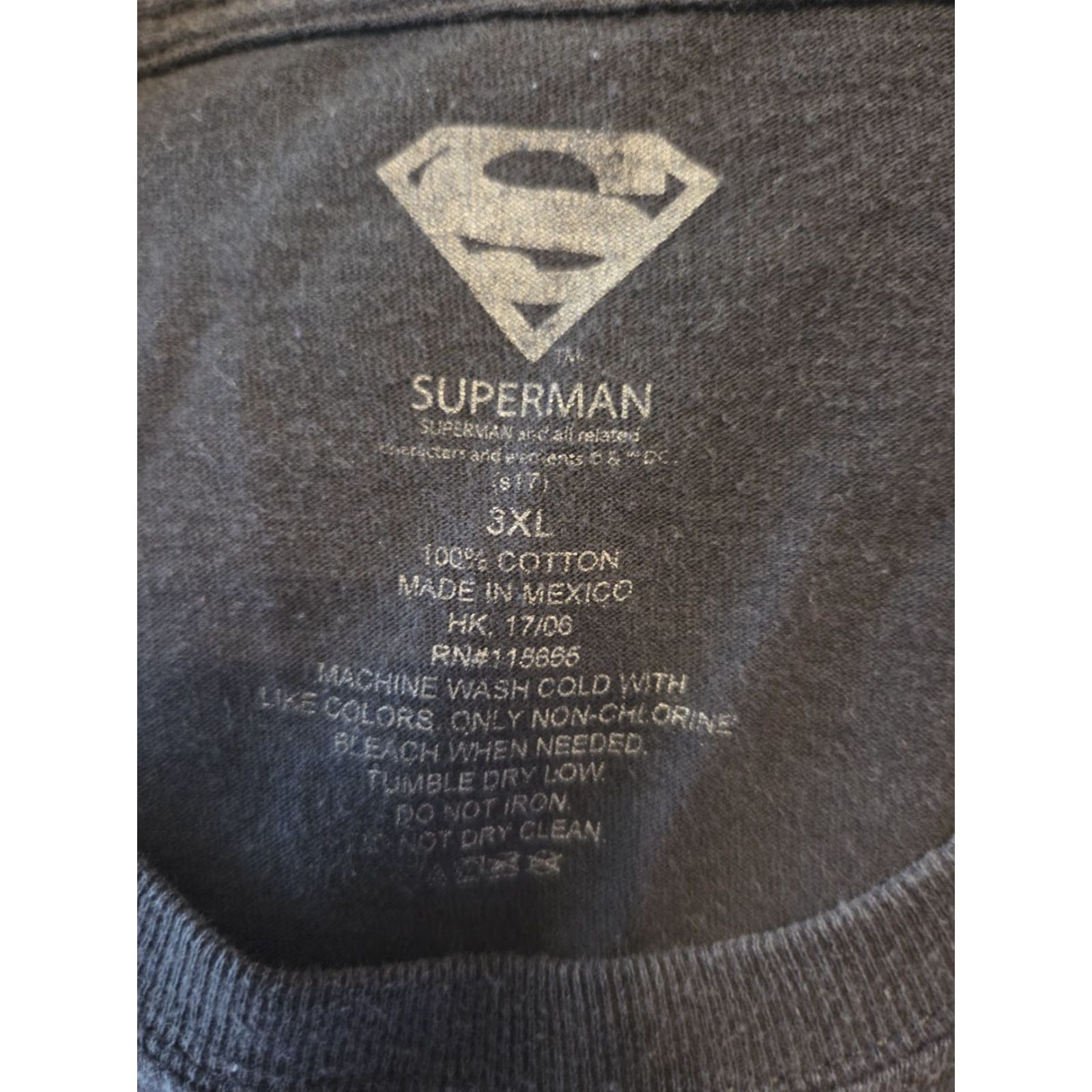 Logo 7 Superman DC Comics Rib In Cage Logo Black Short Sleeve T-Shirt 3XL Mens Size US XXL / EU 58 / 5 - 2 Thumbnail